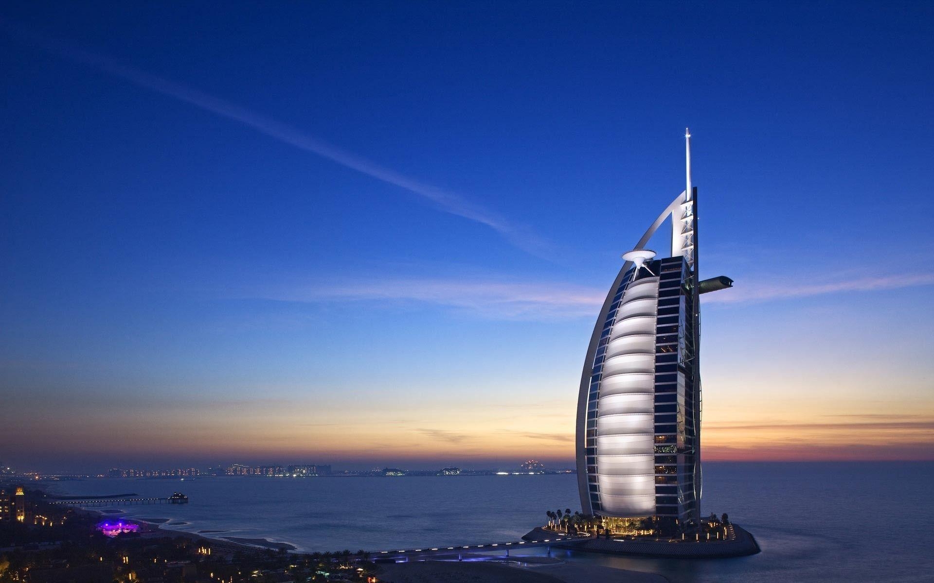 1920x1200 Burj Al Arab Cityscapes Dubai Sunset United Arab Emir, Desktop