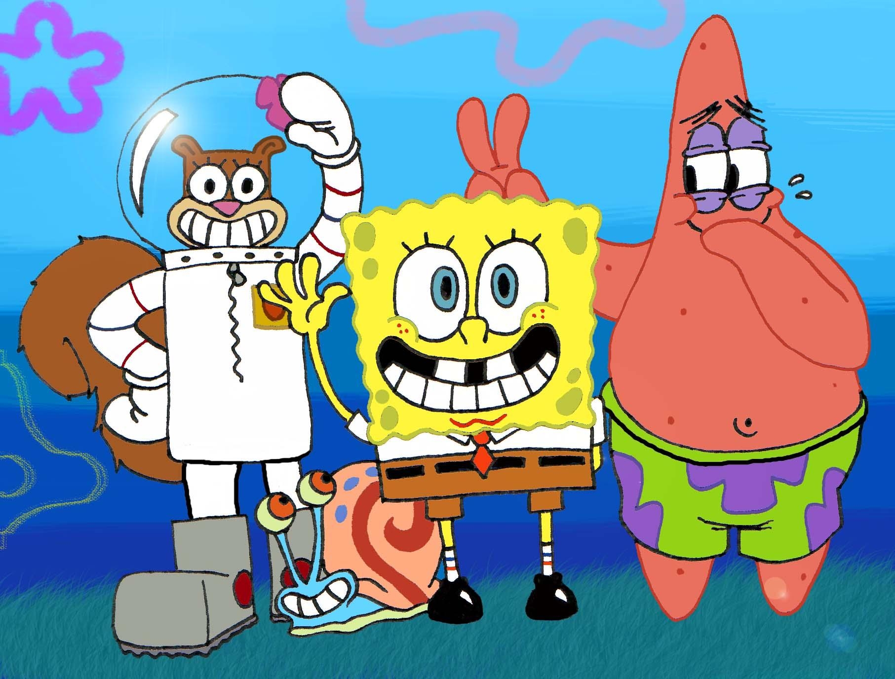 1820x1380 Spongebob Squarepants Characters And Patrick And Sandy Wallpaper & Background Download, Desktop