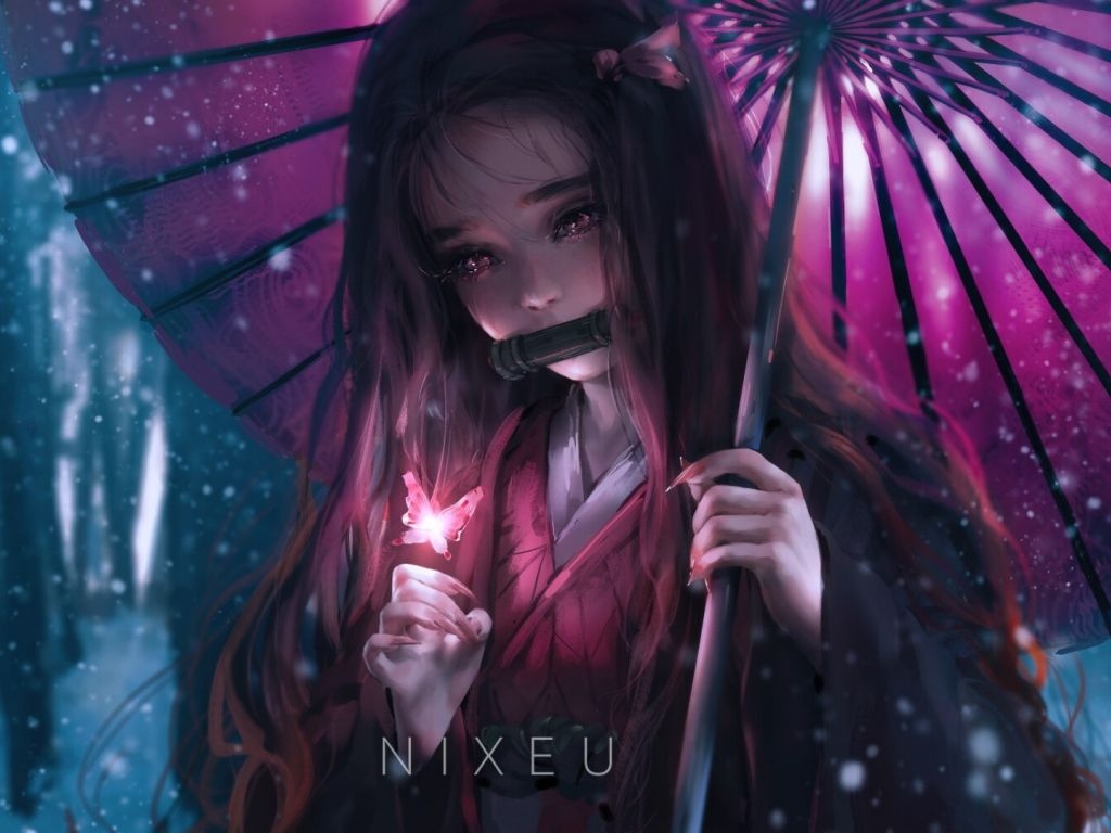 1030x770 Desktop wallpaper anime girl, beautiful, nezuko kamado, HD image, picture, background, 10242b, Desktop