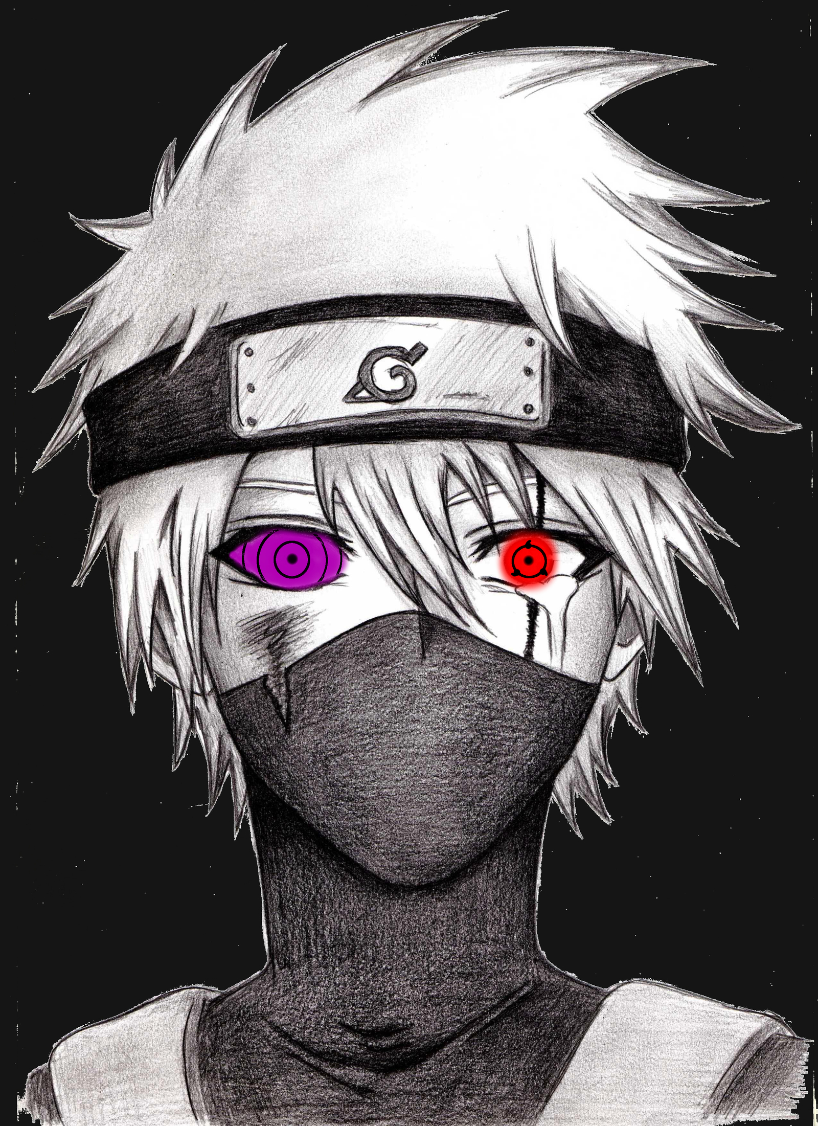 1600x2210 Naruto Shippuden Kakashi Sharingan Desktop Wallpaper, Phone