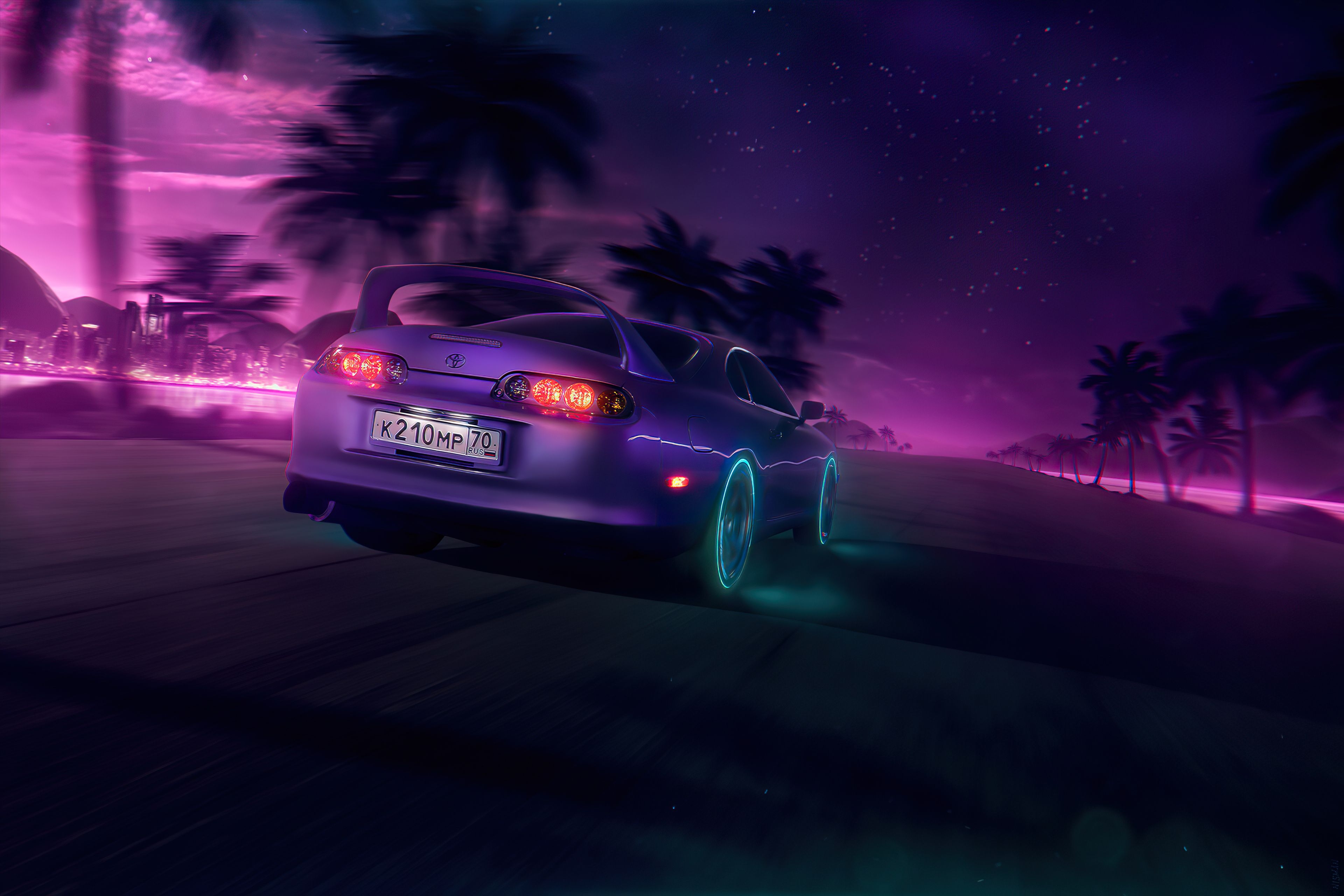 3840x2560 NeonNight Toyota Supra 4k, HD Cars, 4k Wallpaper, Image, Background, Photo and Picture, Desktop