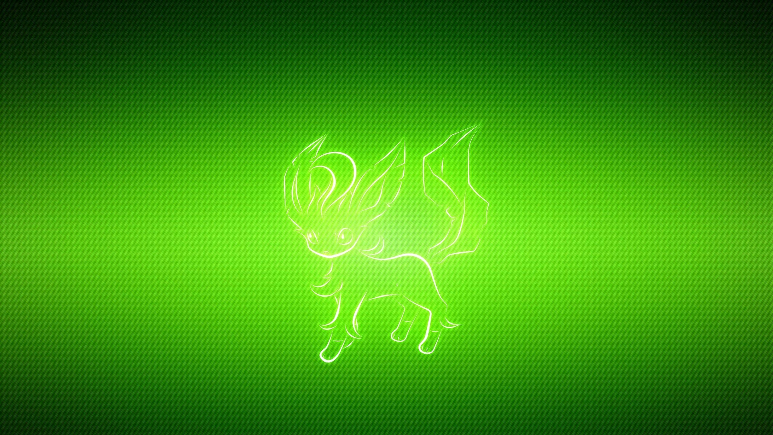 2560x1440 Download wallpaper  animal, pokemon, green, leafeon, Desktop