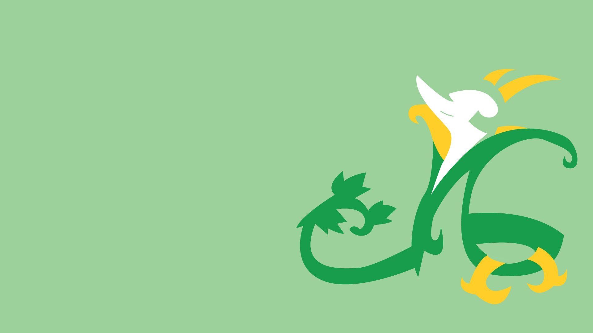 1920x1080 Serperior, Minimalism, Green Background wallpaper. anime, Desktop