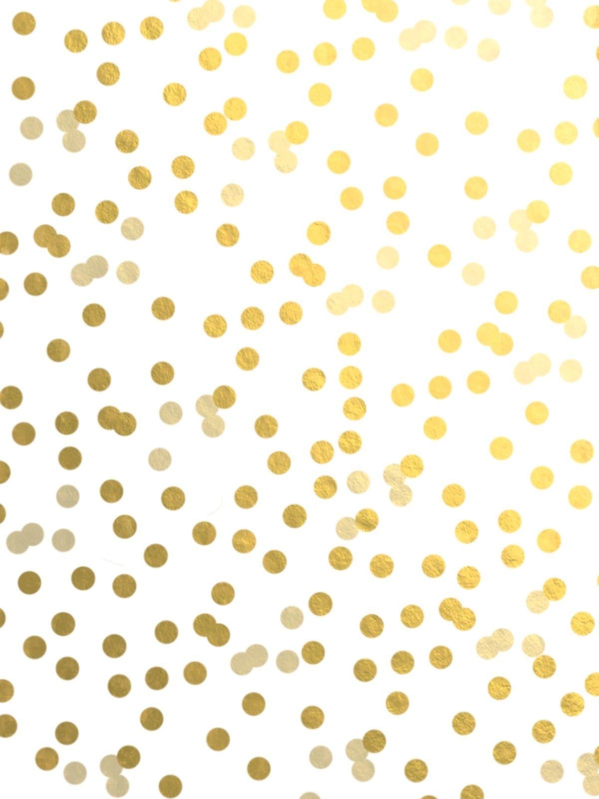 1200x1600 Gold Polka Dot Wallpaper, Phone