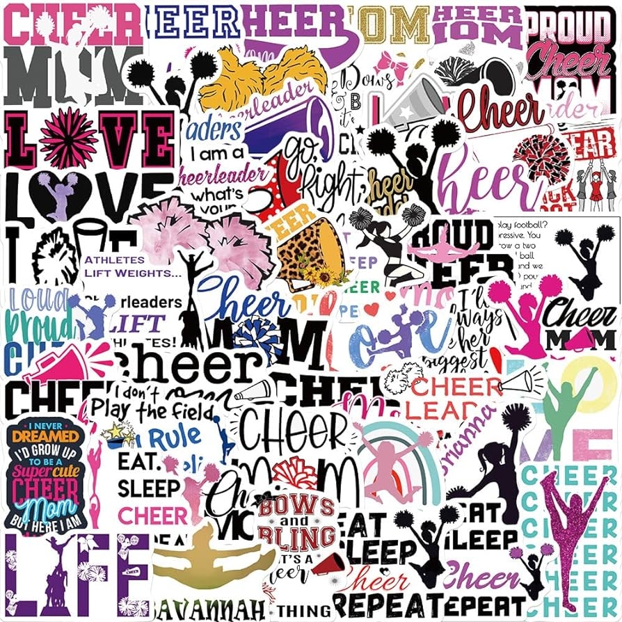 900x900 YOKSAS Cheer Stickers, 50PCS, Phone