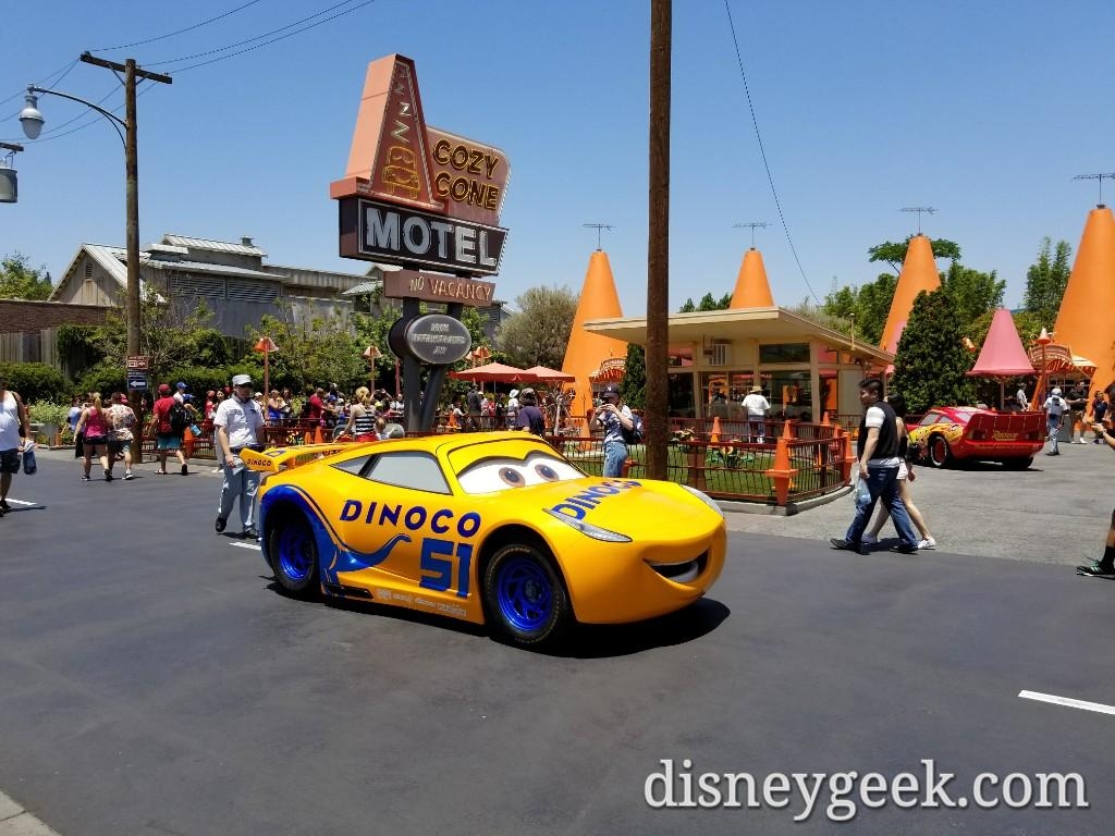 1030x770 Cruz Ramirez passing the Cozy Cone on Route 66 in Cars Land, Desktop