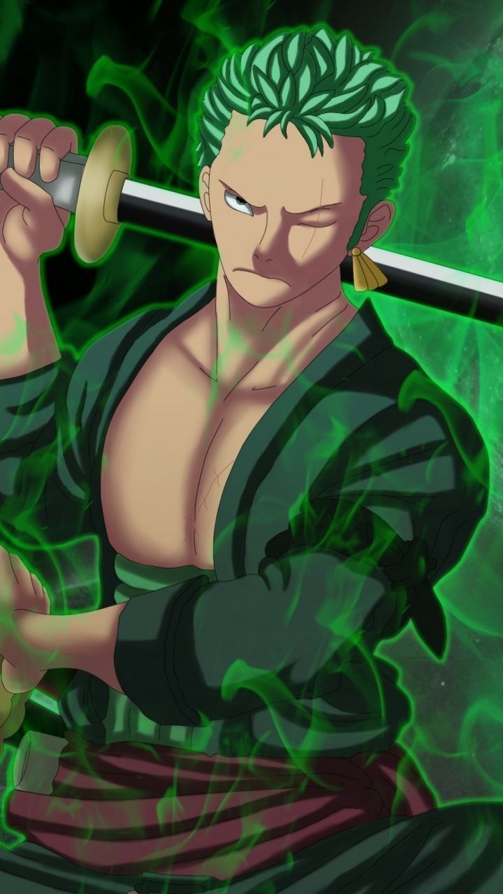 720x1280 Art, Roronoa Zoro, green costume, anime boy,  wallpaper. Roronoa zoro, Green costumes, Zoro, Phone