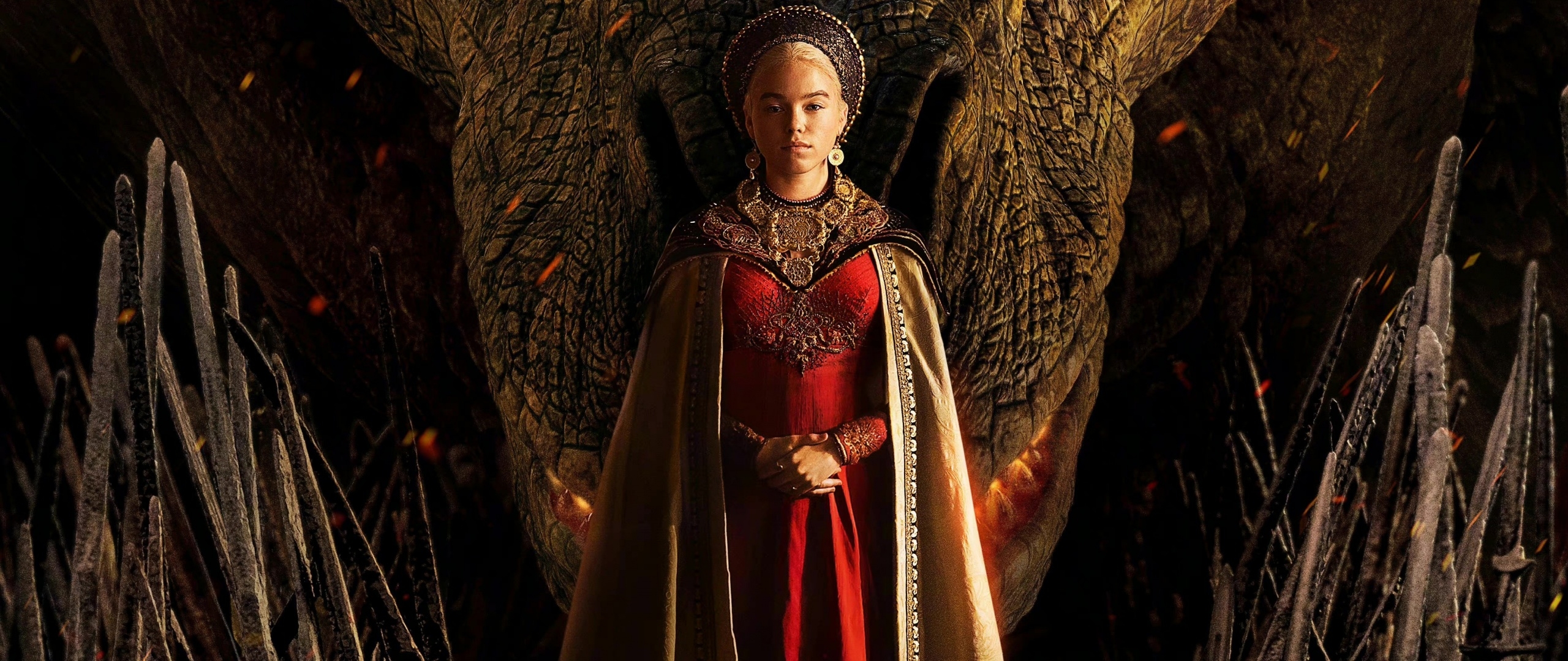 2560x1080 Milly Alcock Wallpaper 4K, Princess Rhaenyra Targaryen, House of the Dragon, Movies, Dual Screen