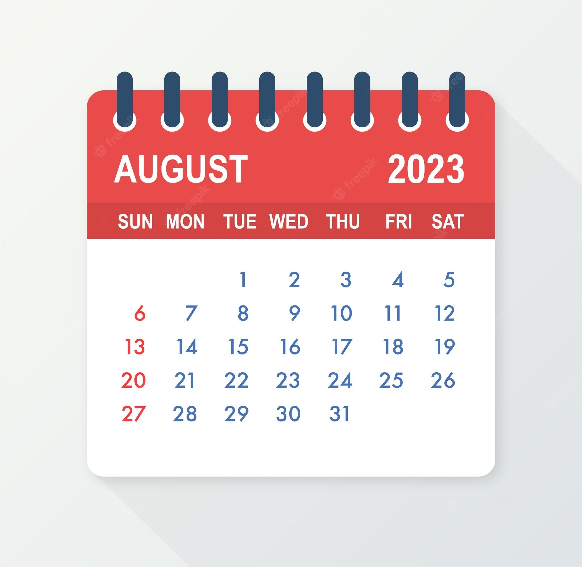 2000x1960 Premium Vector. August 2023 calendar leaf calendar 2023 in flat style vector illustration, Desktop