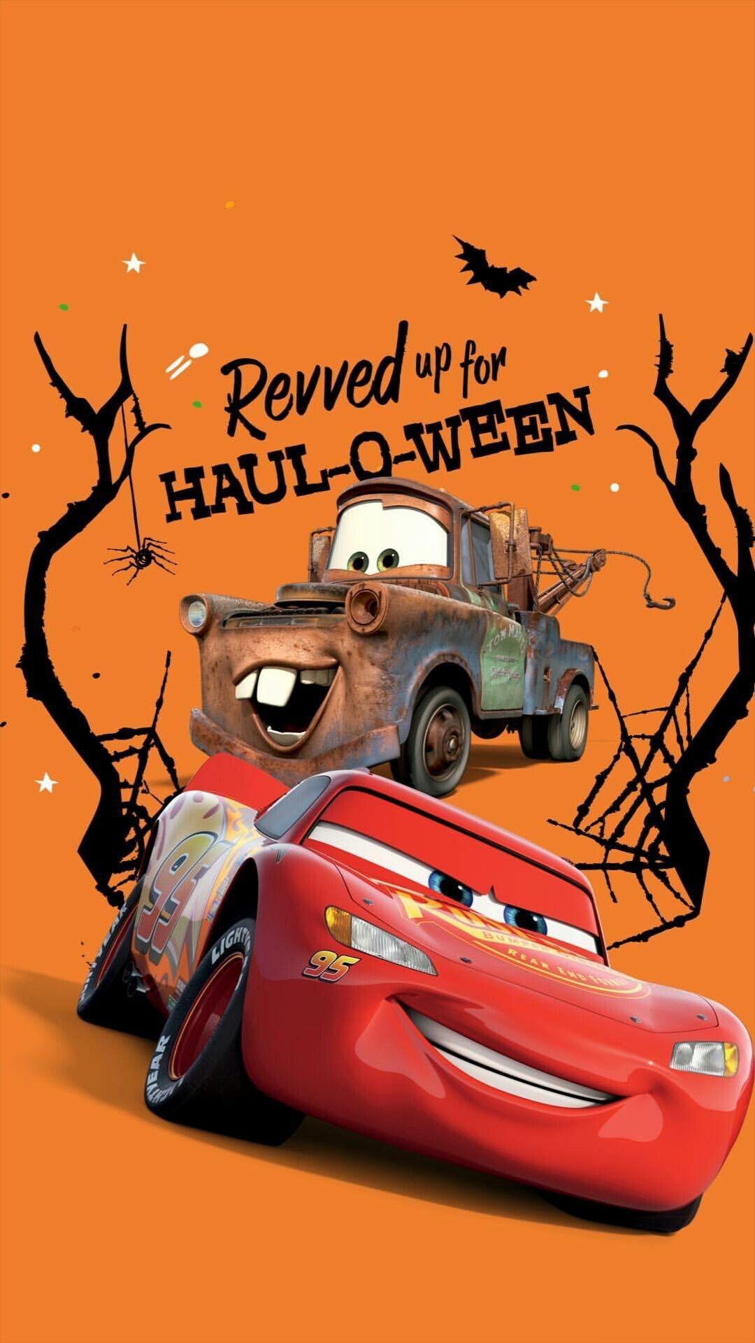 1080x1920 Halloween Lightning Mc Queen & Tow Mater (Cars). Disney wallpaper, Disney background, Disney cars, Phone