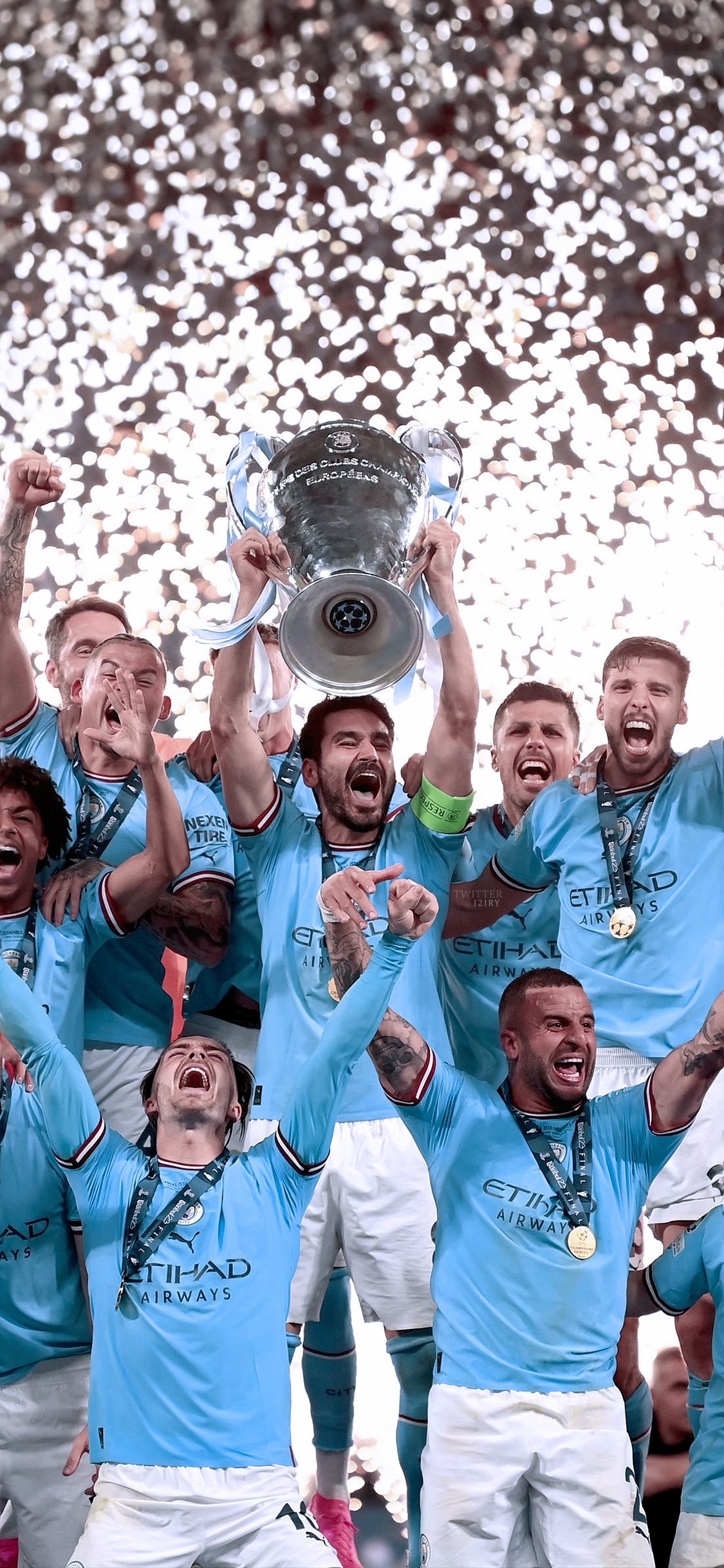 1130x2440 Manchester City UEFA Champions League 2023 Champions, Phone