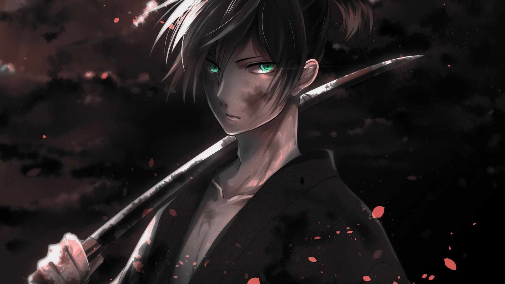 1920x1080 Warrior, yato, noragami, dark, anime boy wallpaper, HD image, picture, background, 6e6a4d, Desktop