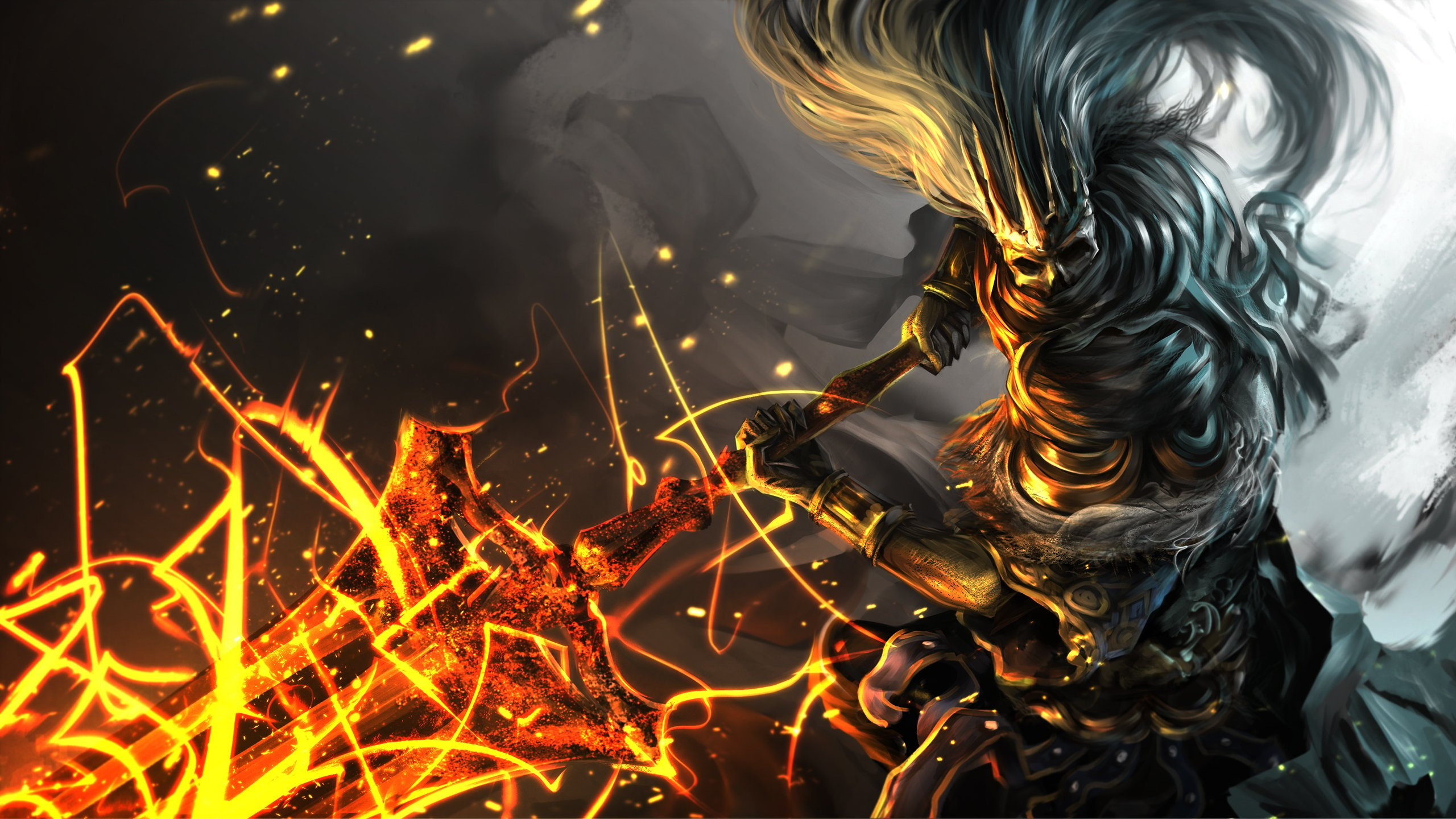 2560x1440 Desktop Wallpaper Dark Souls Swords, Desktop