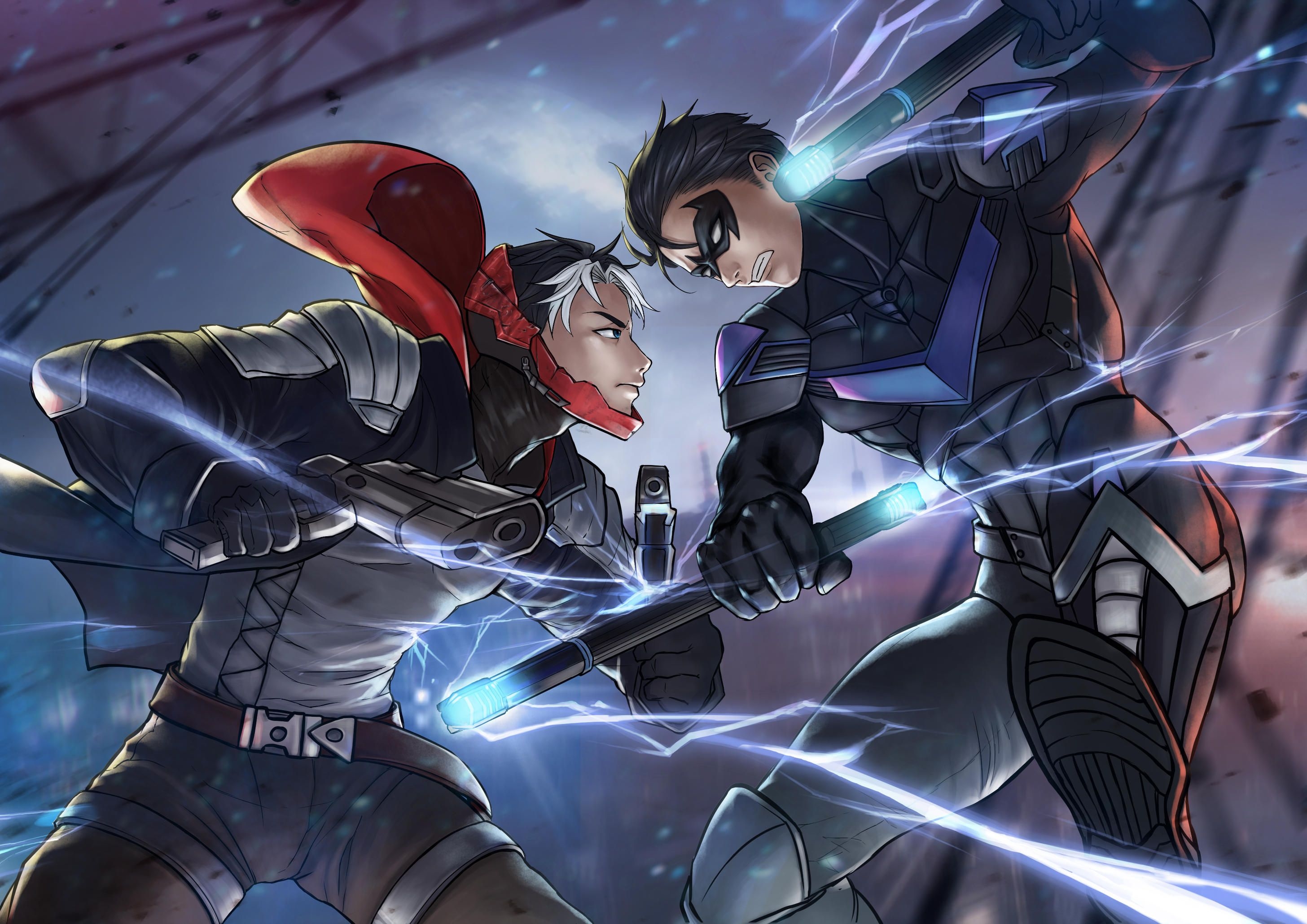 2920x2060 Red Hood VS Nightwing, HD Superheroes, 4k Wallpaper, Image, Background, Photo and Picture, Desktop