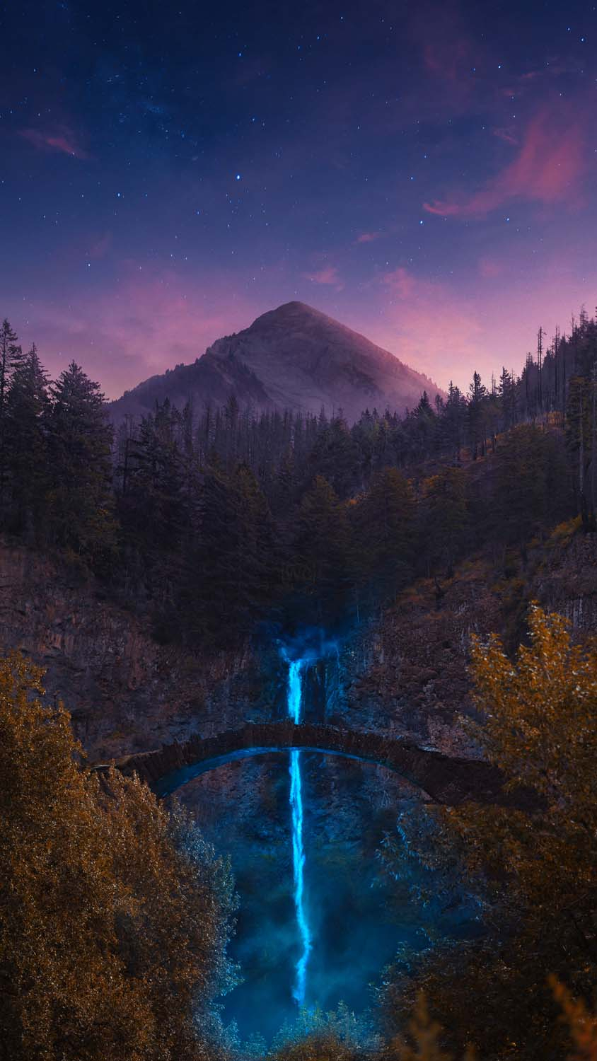 850x1500 Blue Waterfall iPhone 15 Wallpaper, Phone