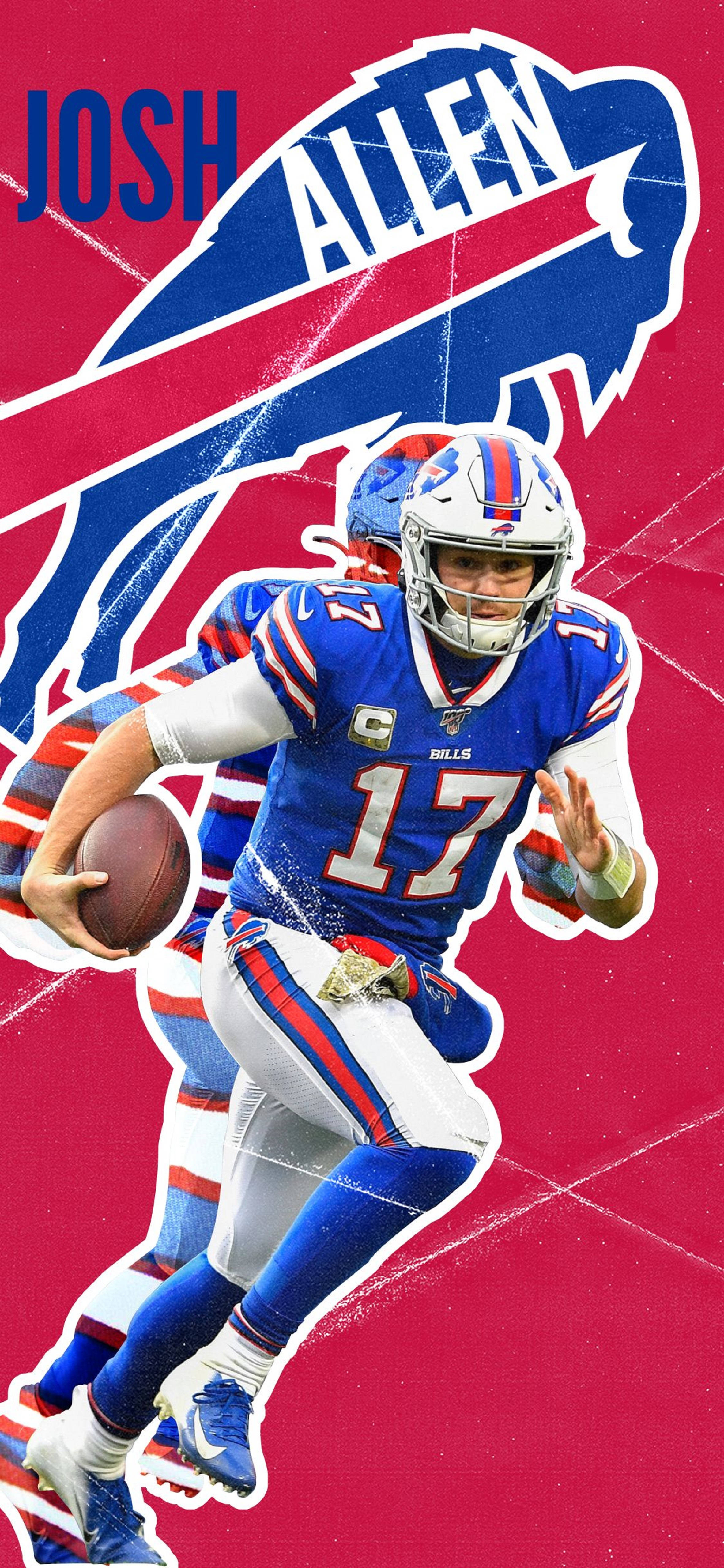 2370x5120 Download Josh Allen Buffalo Bills Art Wallpaper, Phone