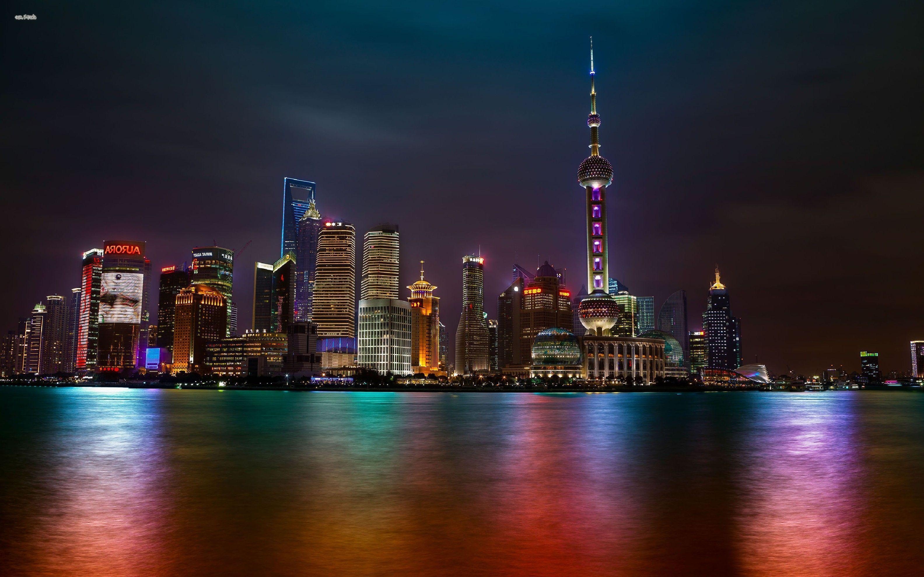 3170x1980 shanghai At Night Free, Desktop