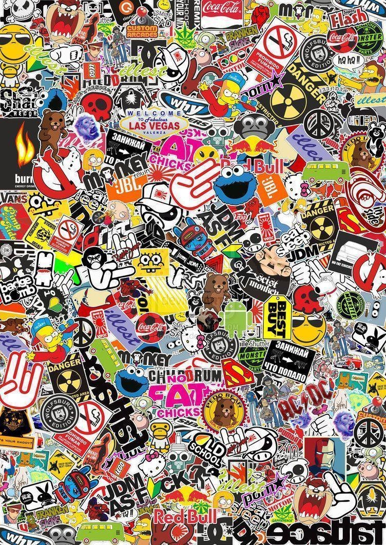 760x1070 Sticker Bomb HD Wallpaper 1080p Resolution. Char, Phone