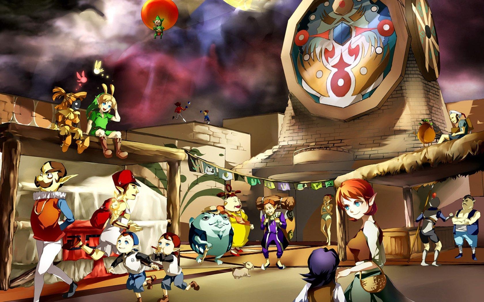 1680x1050 Video games Link The Legend of Zelda: Majoras Mask clocktowers, Desktop