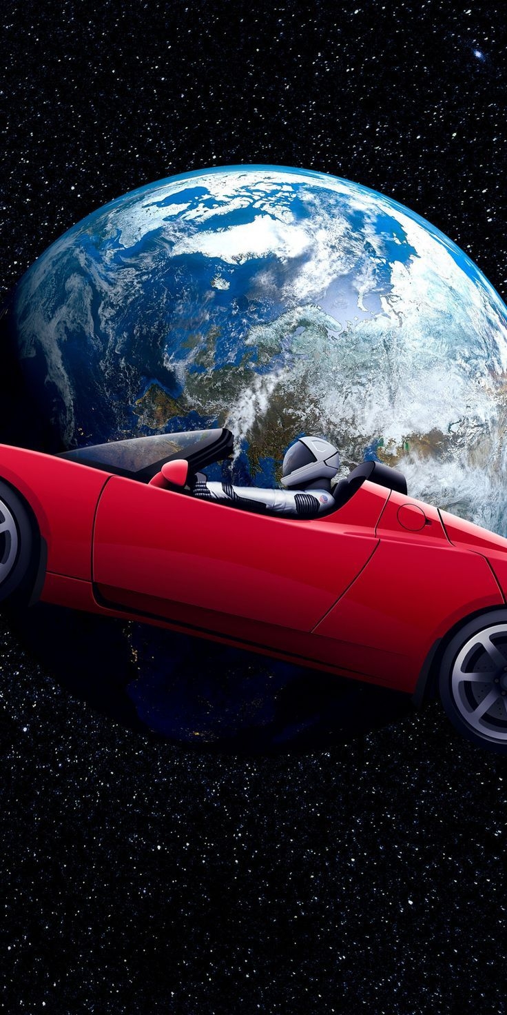 740x1480 marvelous wallpaper Tesla Roadster Astronaut earth orbit space Wallpaper. Tesla roadster, Space artwork, Tesla, Phone