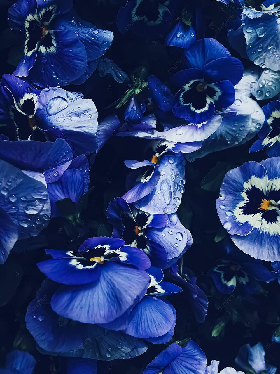 960x1280 Natures Beauty A Blue Flower Blooms Against A Dark Background Photo And Picture For Free Download, Phone