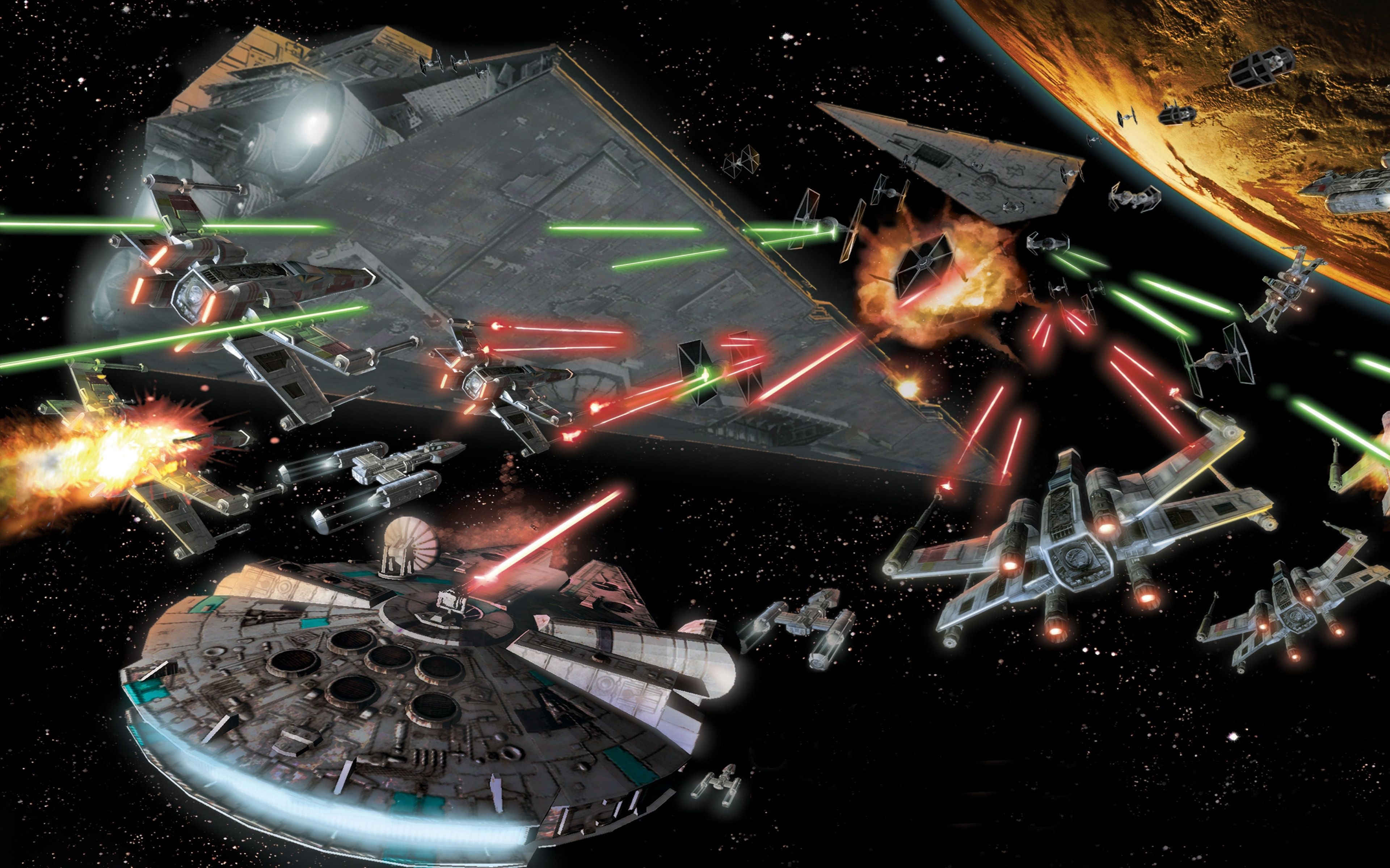 3840x2400 Star Wars Space Battle Art Wallpaper, Desktop