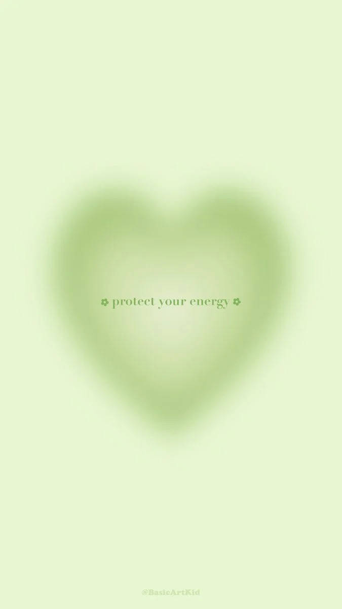 680x1200 Download Protect Your Energy Green Aura Aesthetic Wallpaper, Phone