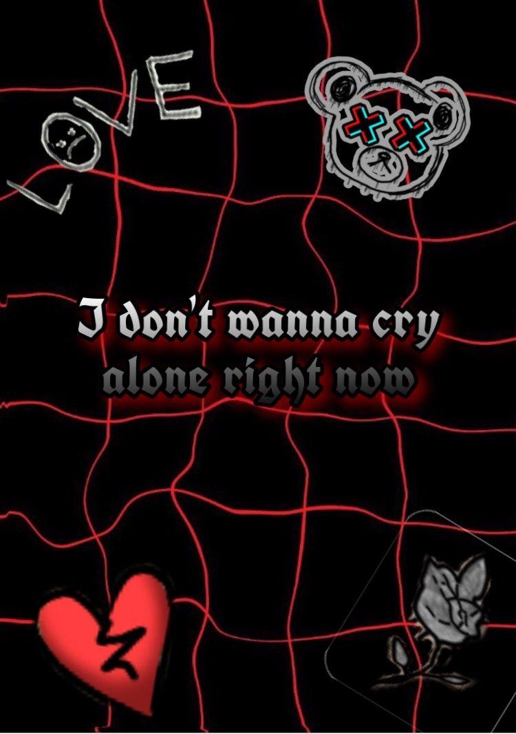 750x1070 lilpeep #wallpaper #cryalone #redandblack #sad #edgy, Phone