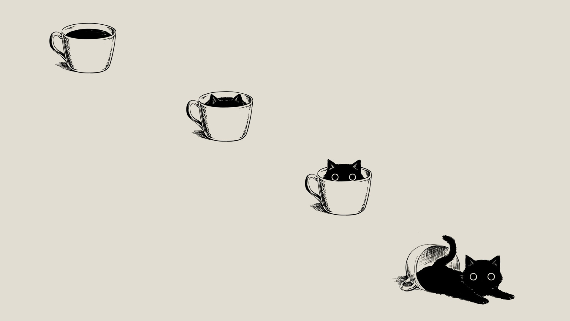 1920x1080 Cute Cat Cartoon Wallpaper, Desktop