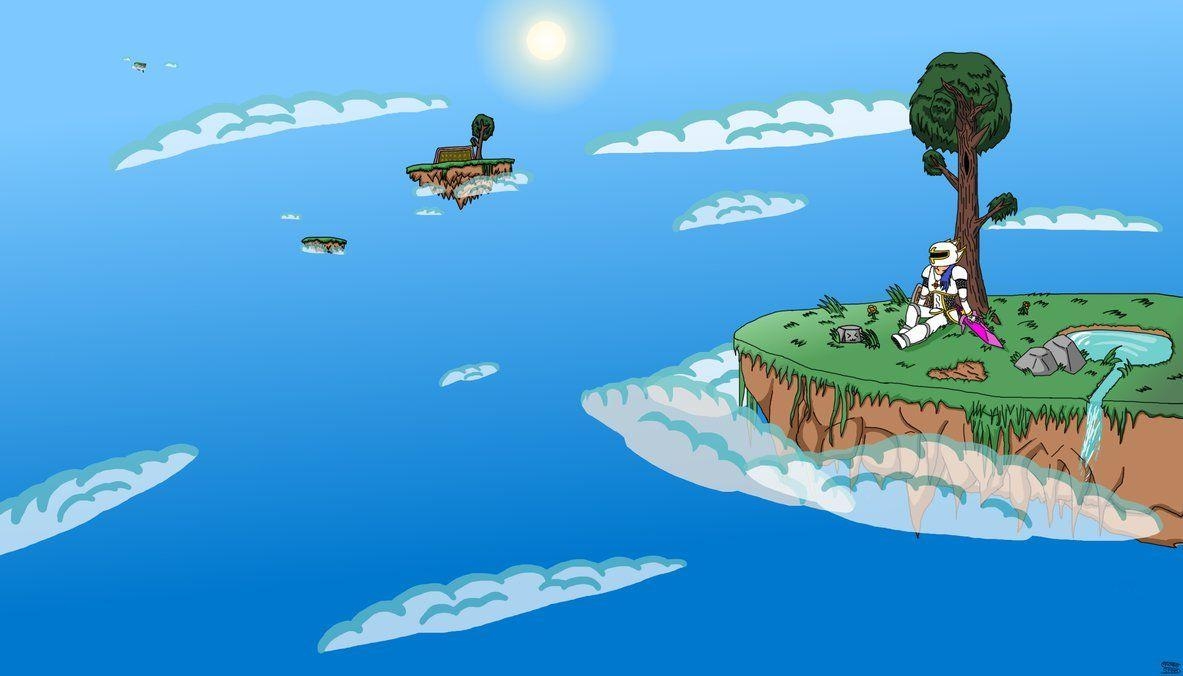 1190x680 Terraria Wallpaper: Floating Islands, Desktop