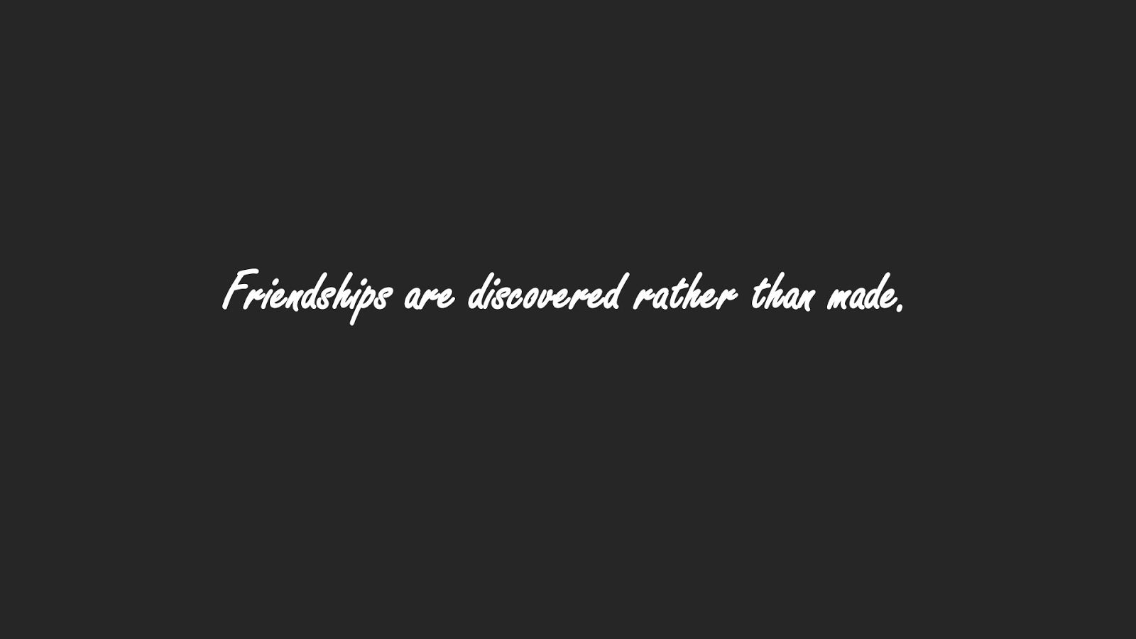 1600x900 Dark Grey Computer Wallpaper with Short Friendship Quotes, Desktop