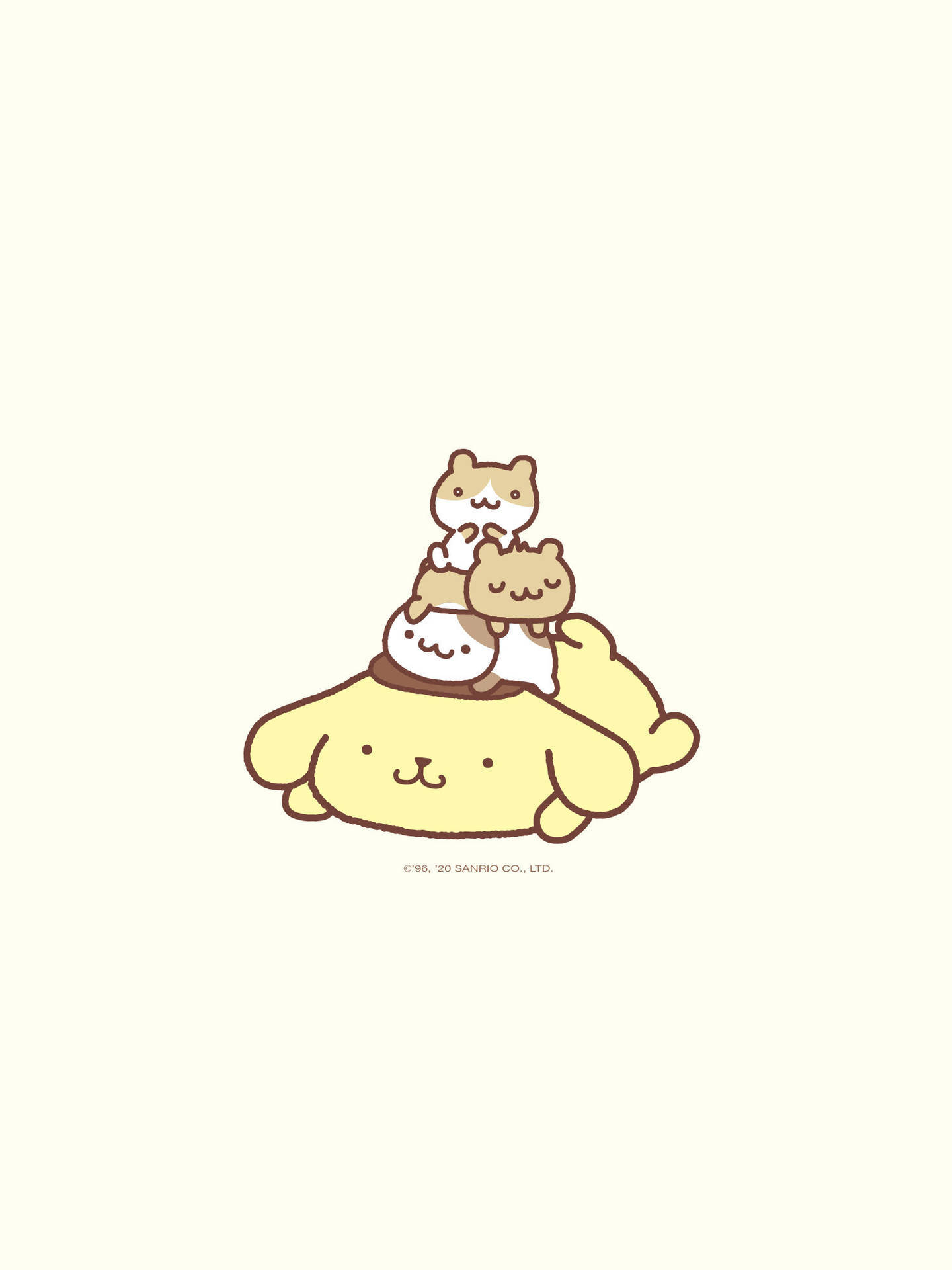 1440x1920 Download A Kawaii Kitty Sitting On Top Of A Yellow Kitty Wallpaper, Phone