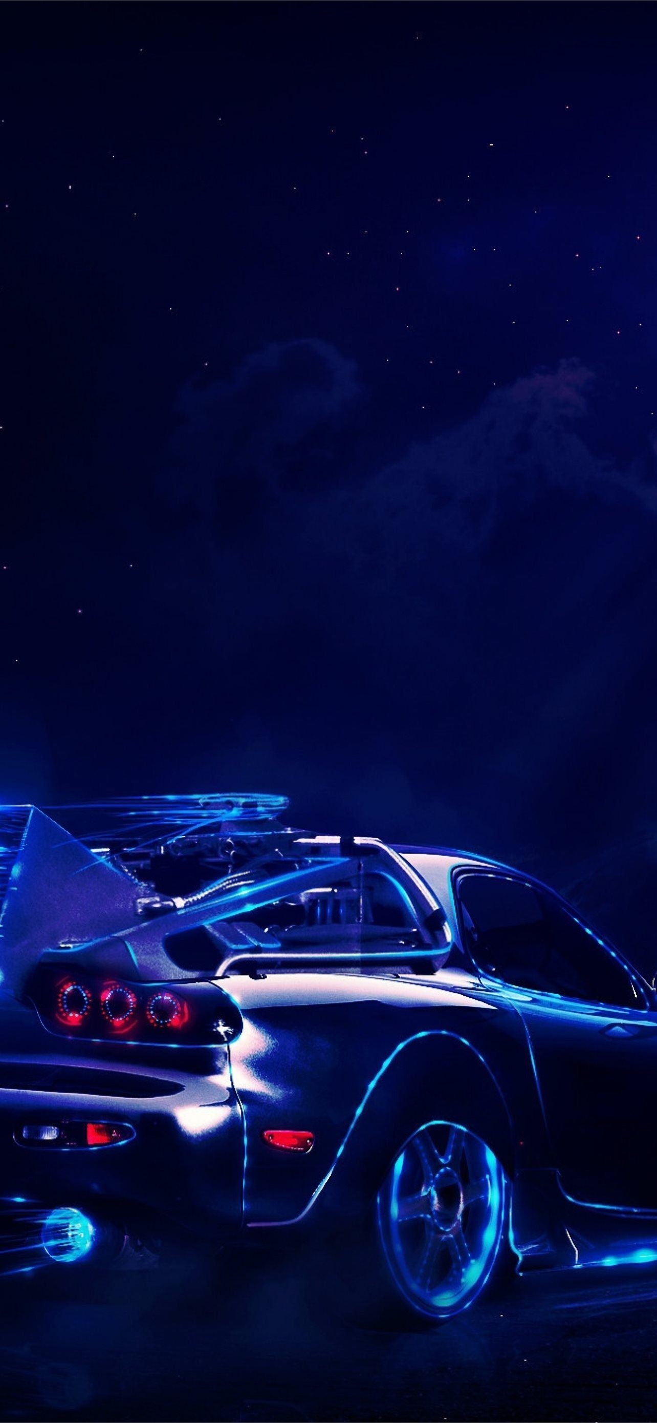 1290x2780 Back To The Future Mazda Rx7 Moon Digital Art 4k S. iPhone Wallpaper Free Download, Phone