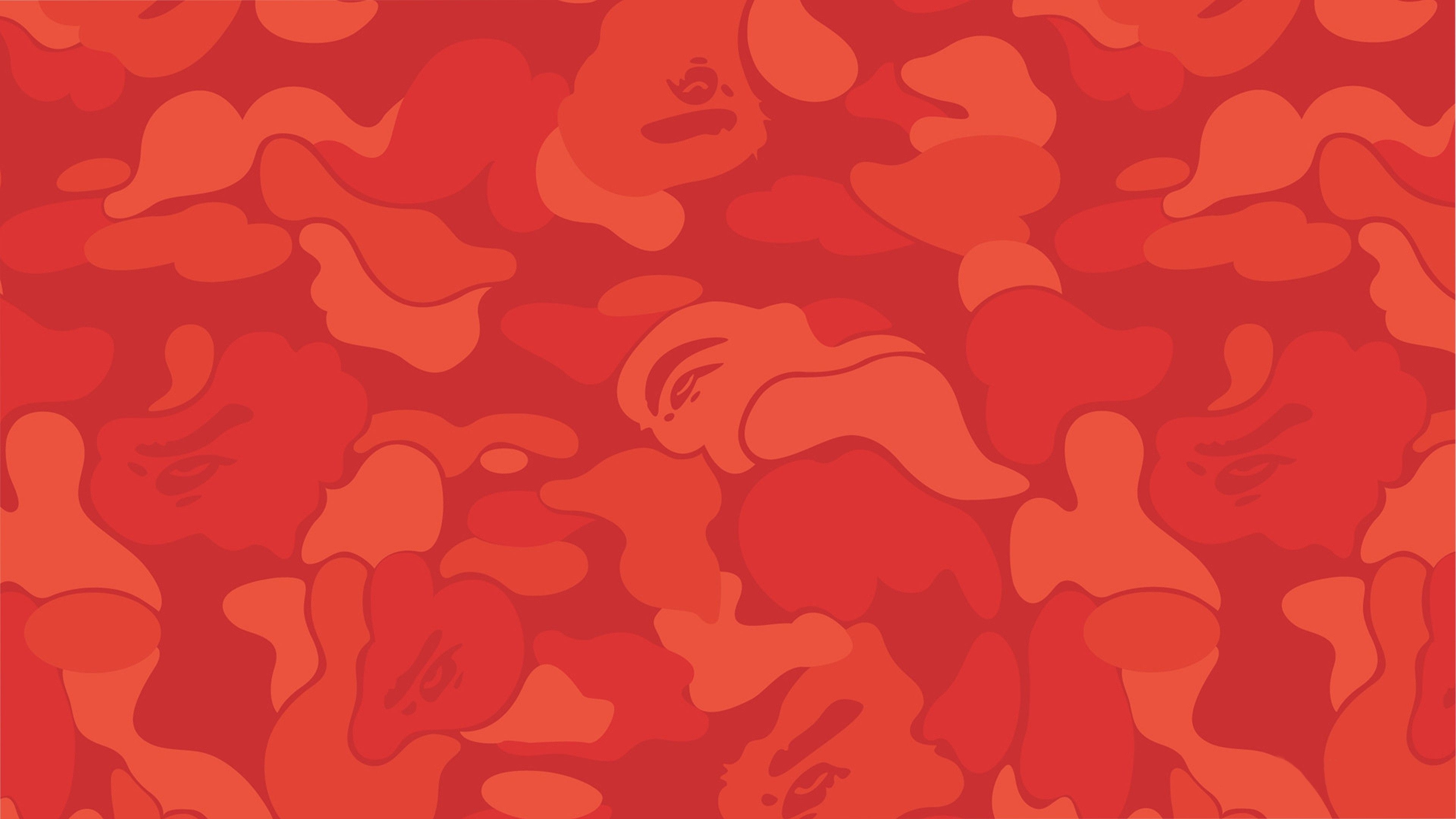 3840x2160 Red Bape Camo 4K HD Blue Bape Wallpaper, Desktop