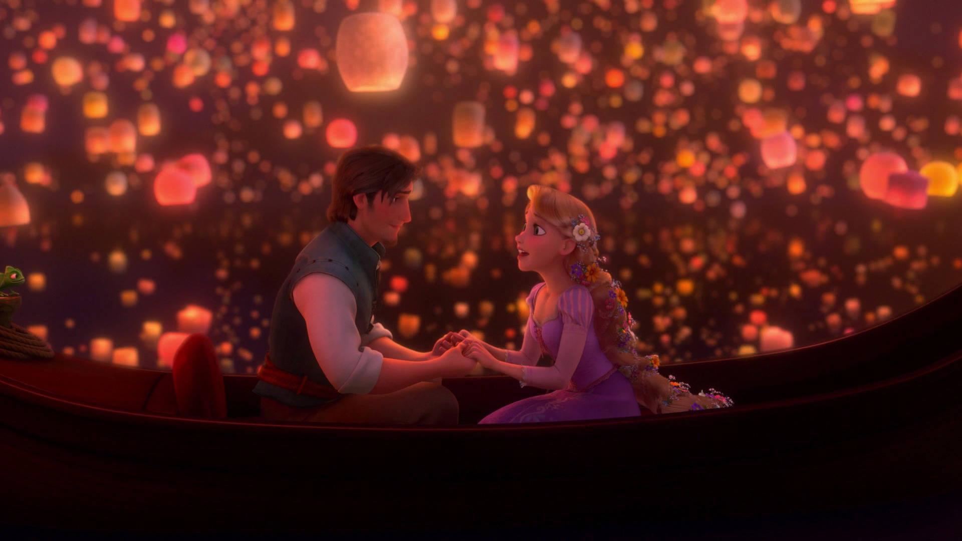 1920x1080 Download Rapunzel And Flynn On Boat Wallpaper, Desktop