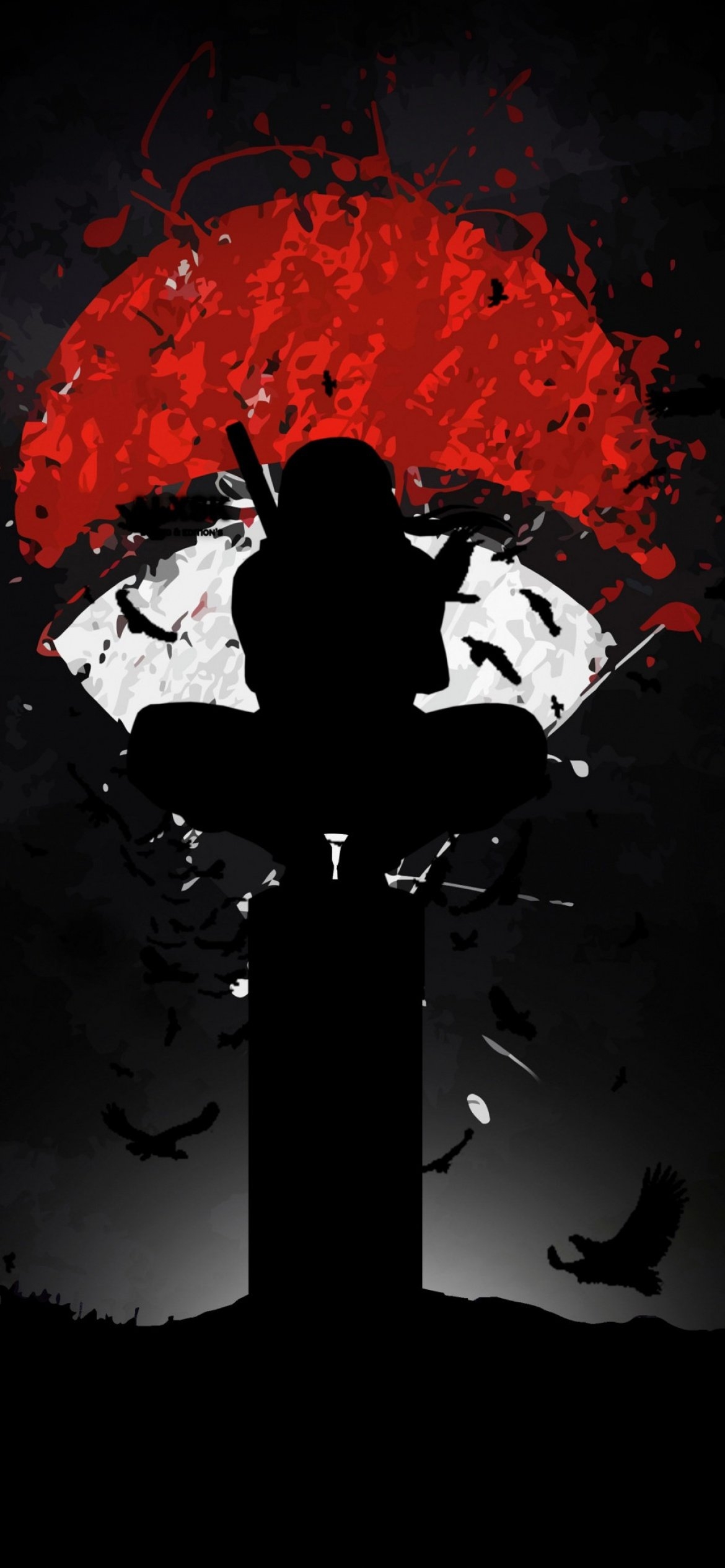 1170x2540 Itachi Uchiha Wallpaper 4K, AMOLED, Naruto, Black background, Phone