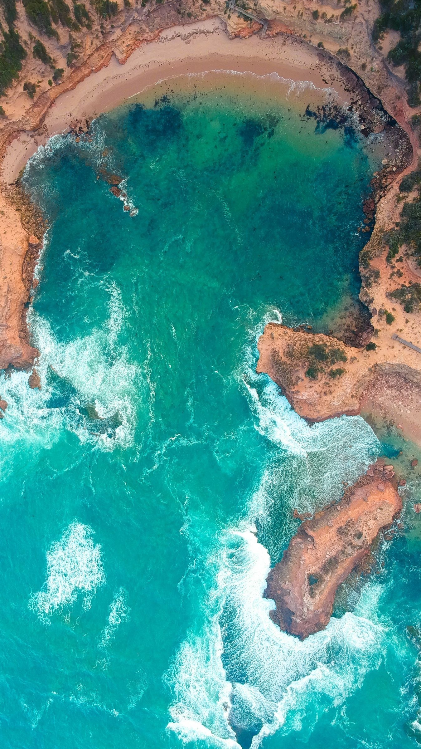 1350x2400 Ocean, Aerial View, Surf, Coast, Australia Wallpaper, Phone