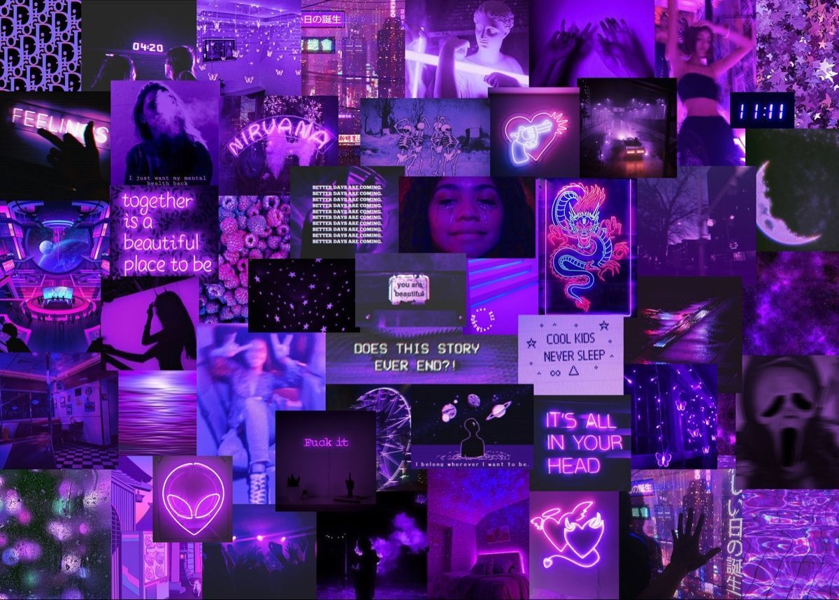 1200x860 Aesthetic Purple Neon Computer Wallpaper Free Aesthetic Purple Neon Computer Background, Desktop