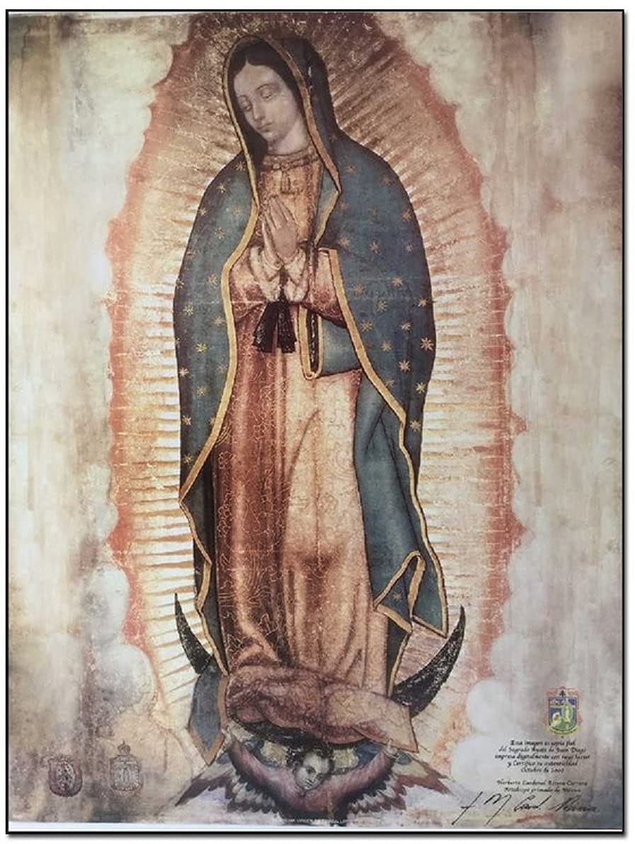 900x1200 Blessed Virgin Mary Of Guadalupe Mexico Oil Painting Poster Wall Decoration Posters & Prints Wallpaper Living Room Bedroom Decoration Wall Art 12x16inch(30x40cm) Frame Style 1: Posters & Prints, Phone