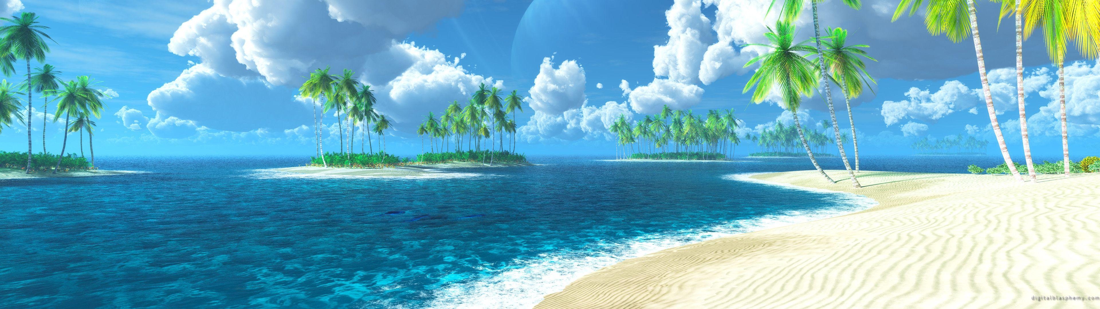 3840x1080 Beach Wallpaper Free 3840 X 1080 Beach, Dual Screen