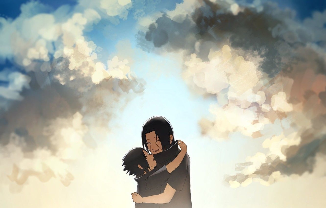 1340x850 Wallpaper joy, brothers, naruto, sky, art, Itachi Uchiha, Sasuke Uchiha, by Ns Uchiha brothers image for desktop, section арт, Desktop