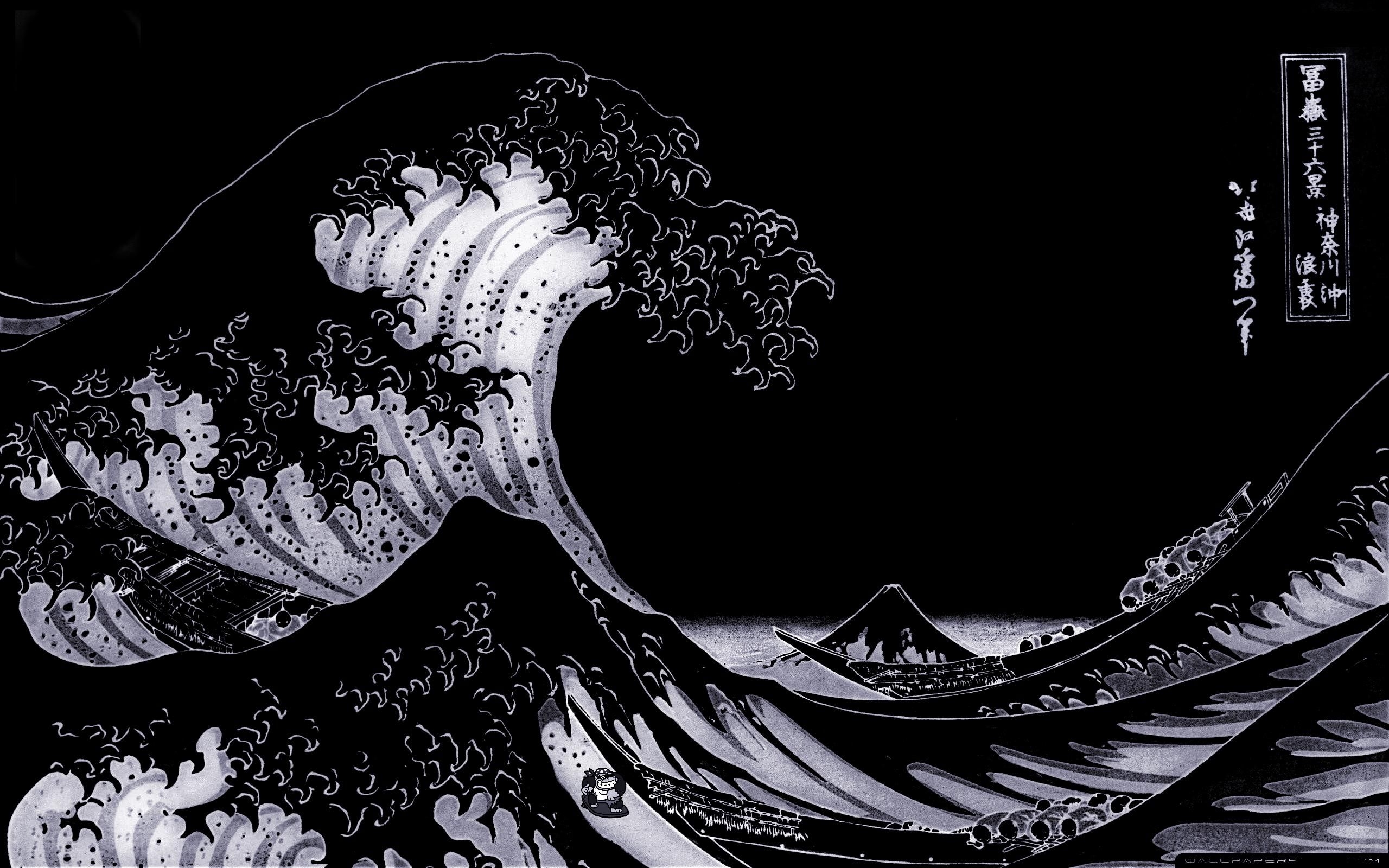 2560x1600 Great Wave Off Kanagawa (re Upload). Cute Desktop Wallpaper, Desktop Wallpaper Art, Desktop Wallpaper Black, Desktop