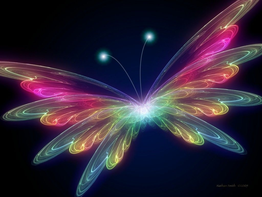 1030x770 Butterfly Background Wallpaper: Neon Art Butterfly Wings Wallpaper, Desktop