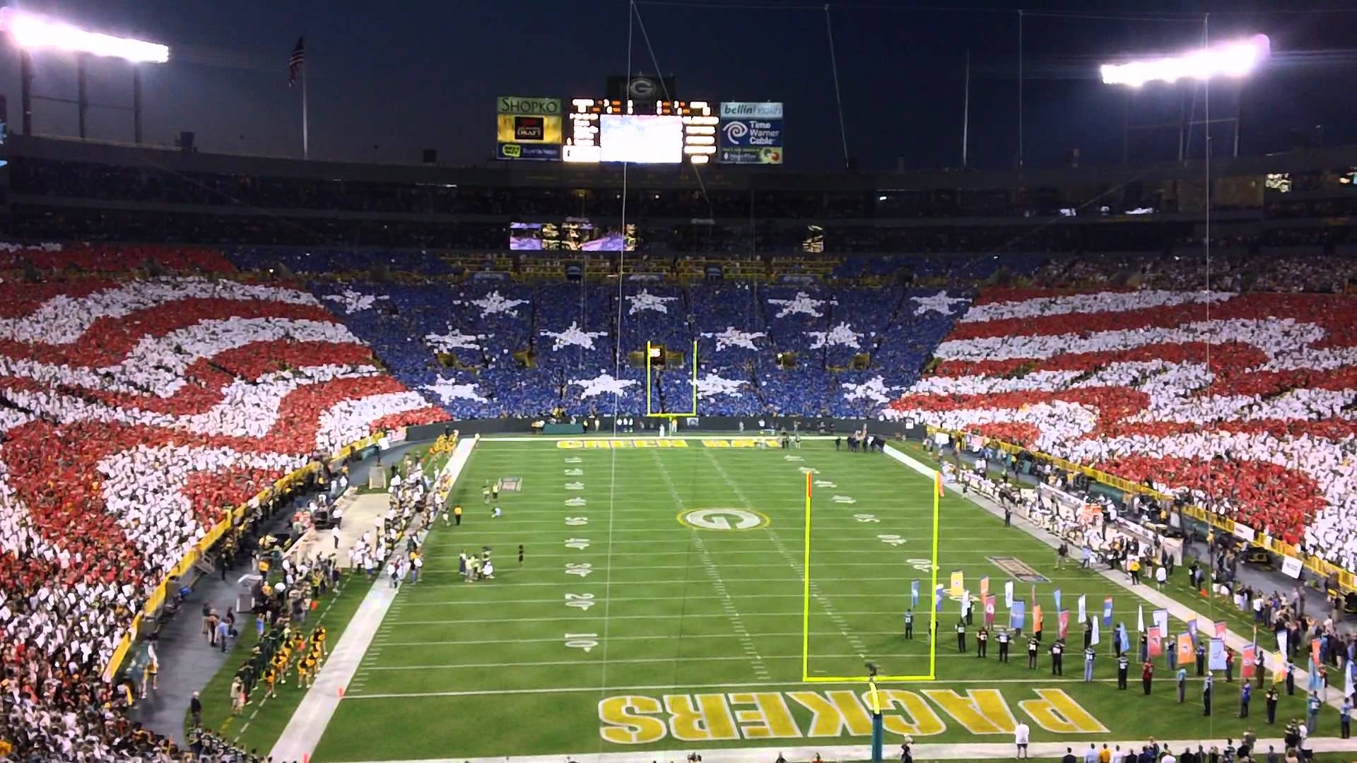 1920x1080 Packer vs Saints National Anthem and fly over, Desktop