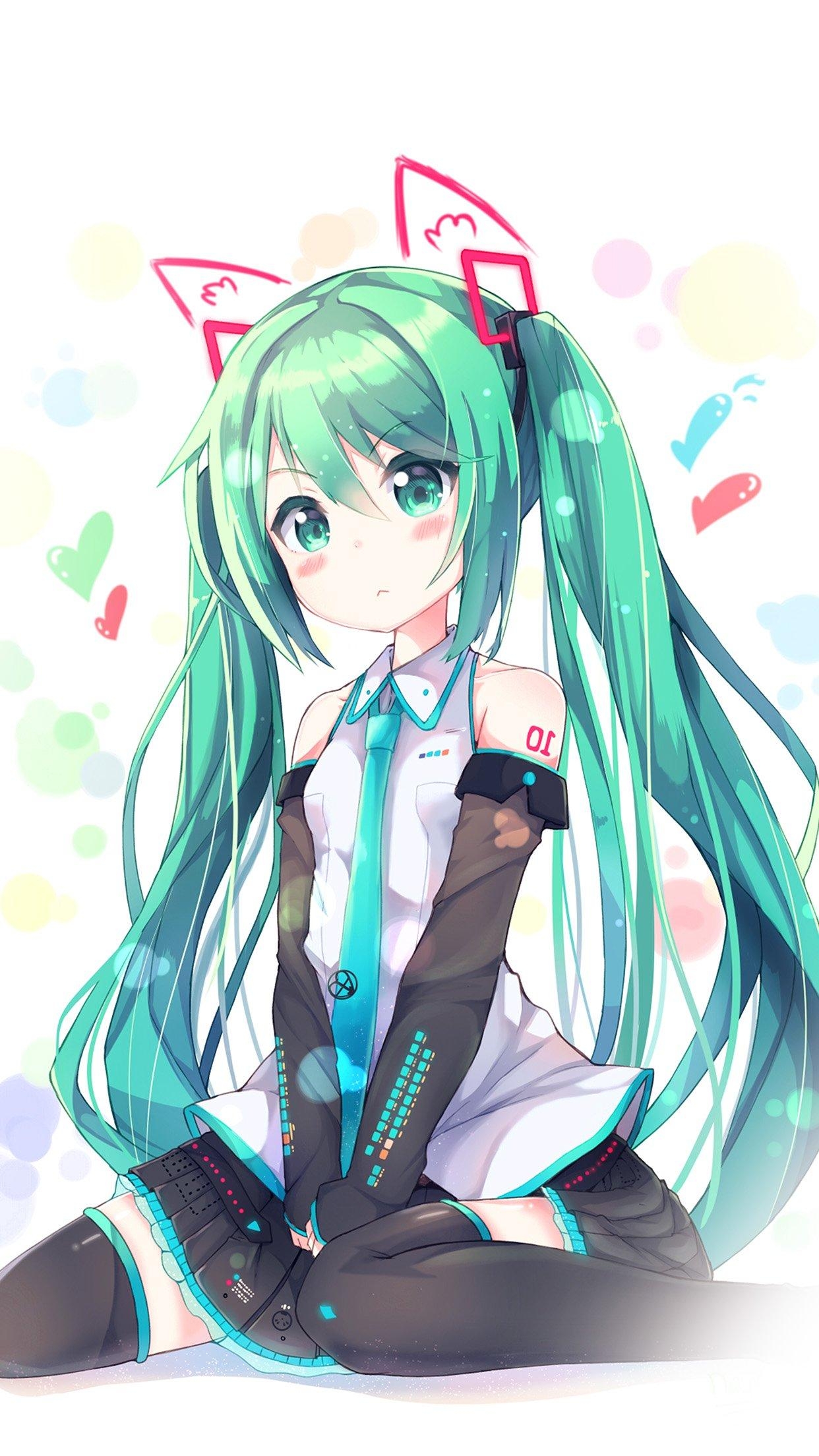 1250x2210 Hatsune Milk Anime Girl Illustration Art Wallpaper, Phone