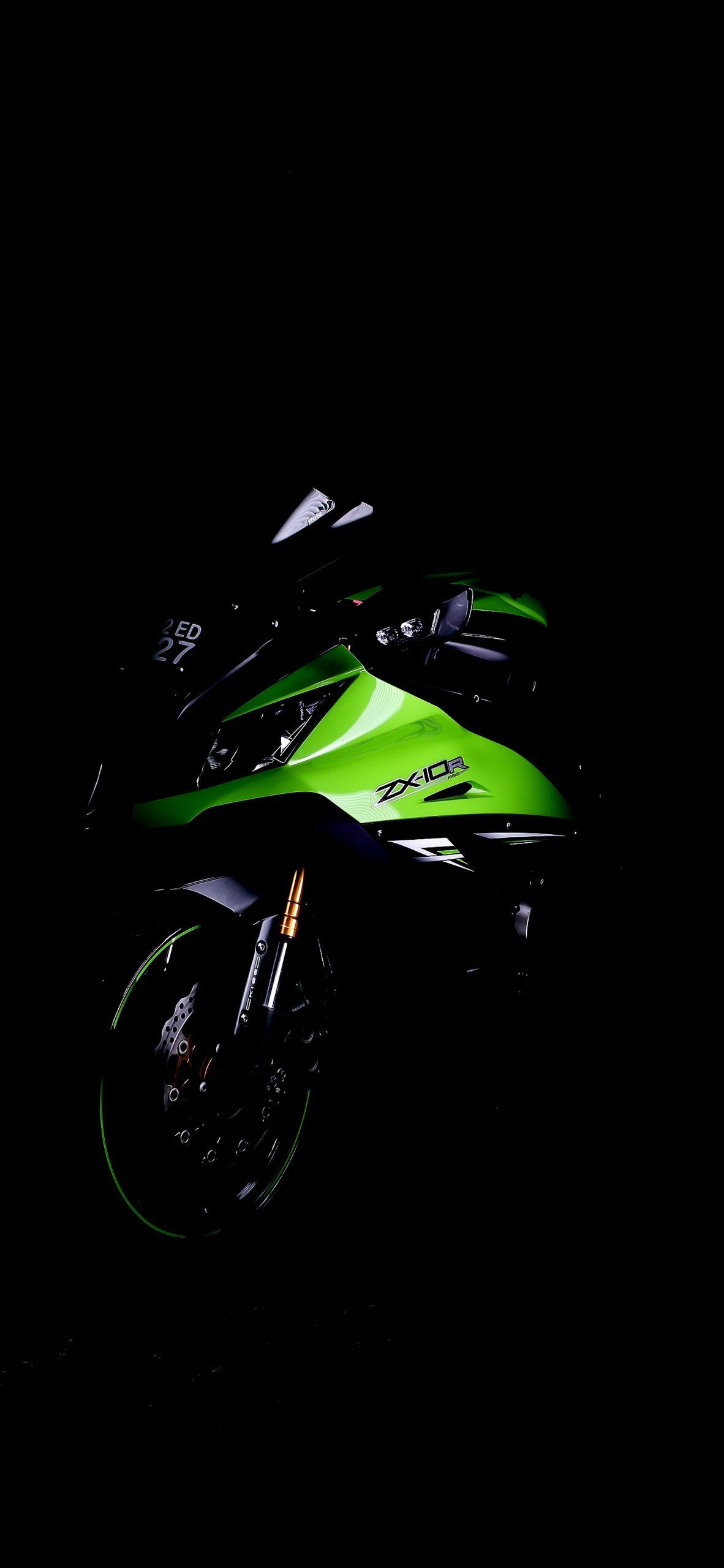 1190x2560 Ninja ZX 10R. Super Bikes, Wallpaper, Green Wallpaper, Phone