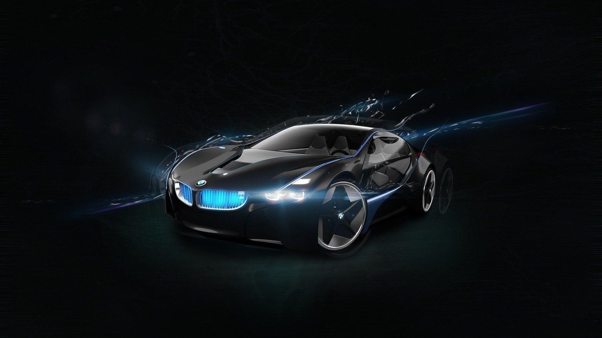 1920x1080 Full HD Wallpaper bmw front view concept car glow neon, Desktop, Desktop