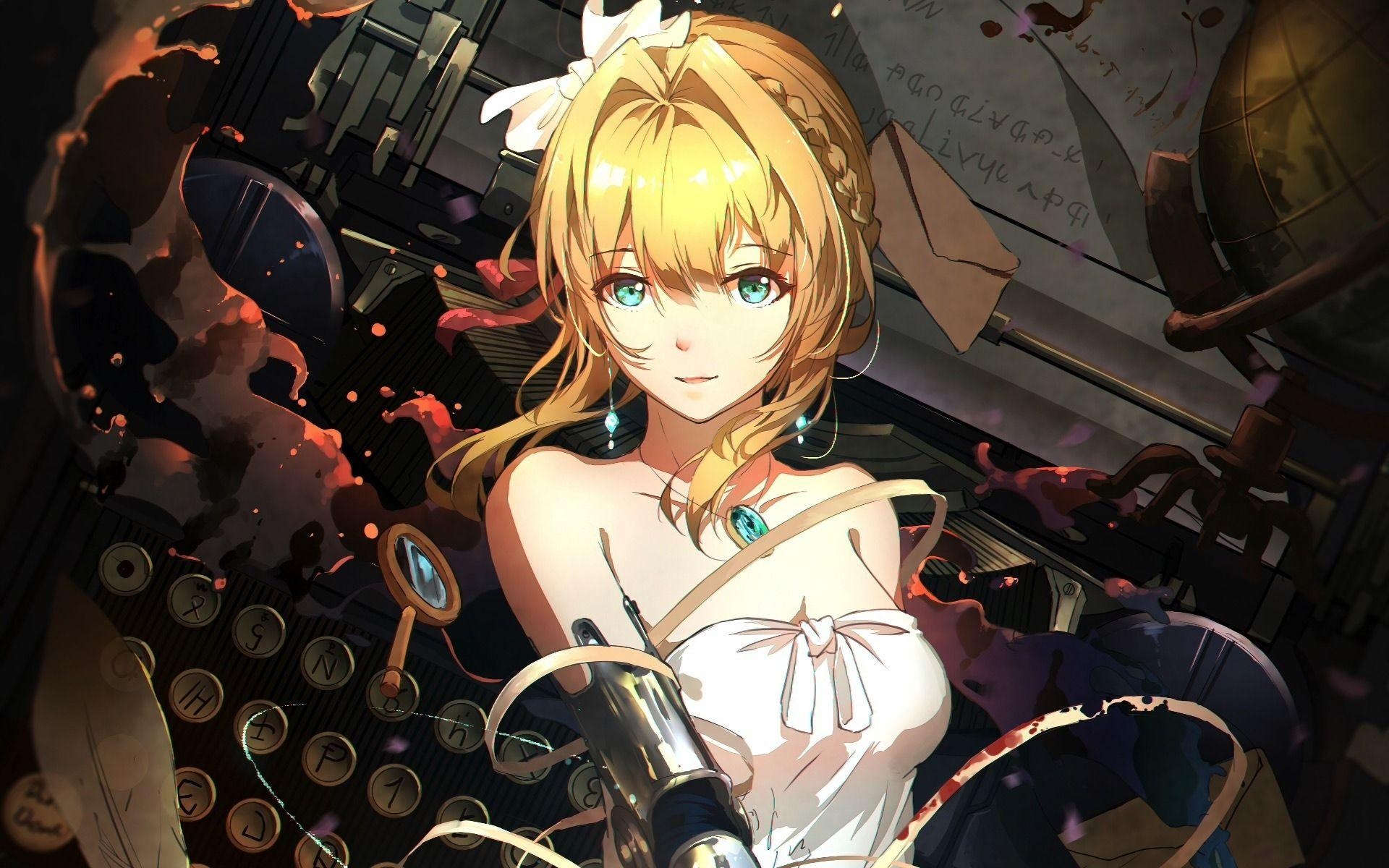 1920x1200 Downaload Beautiful, Violet Evergarden, Blonde Anime Girl, Desktop