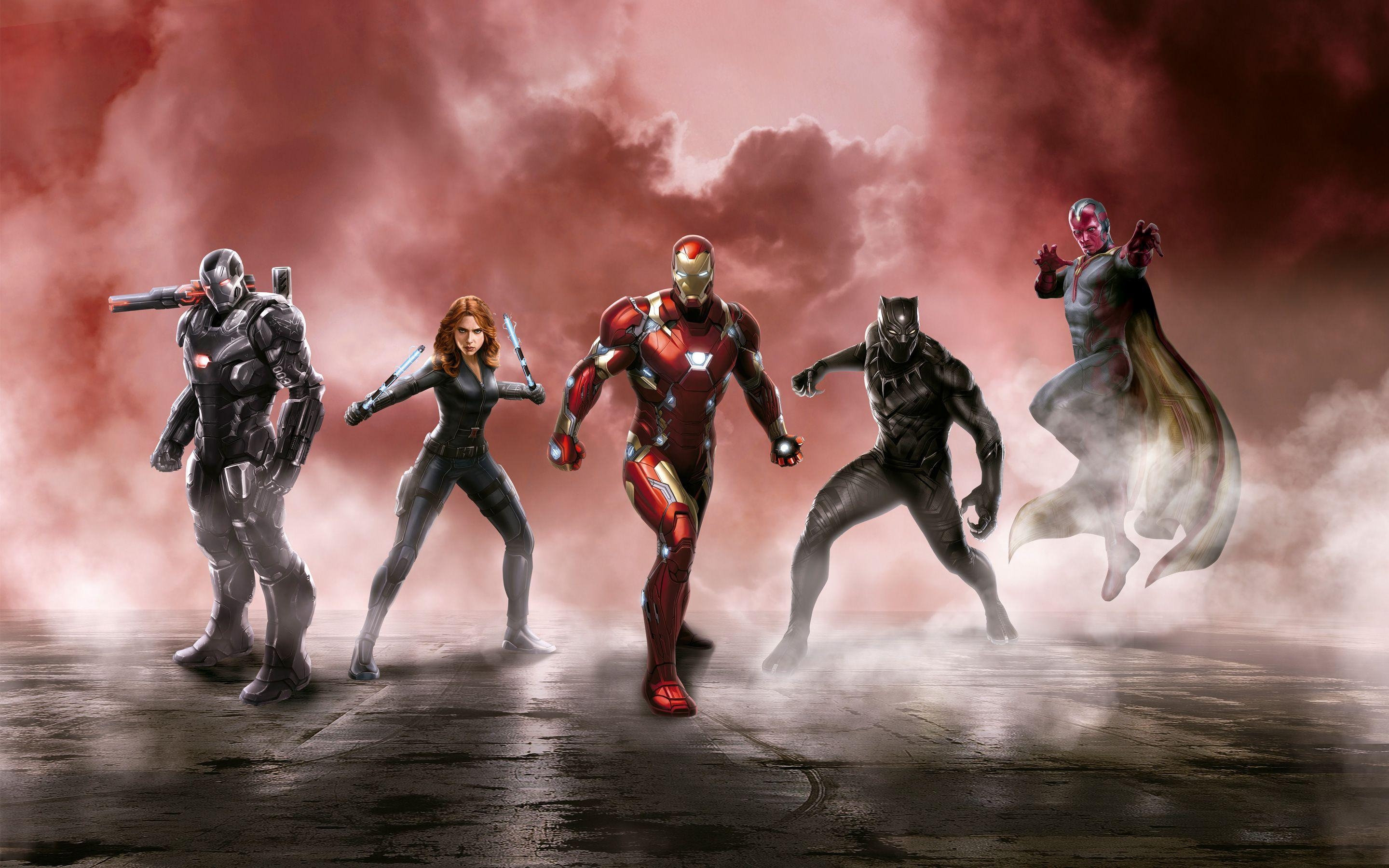 2880x1800 Captain America Civil War Cast 5K Wallpaper, Desktop