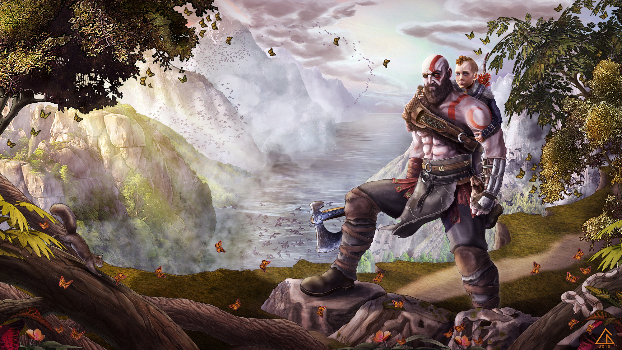 2000x1130 God Of War Fan Art Wallpaper & Background, Desktop